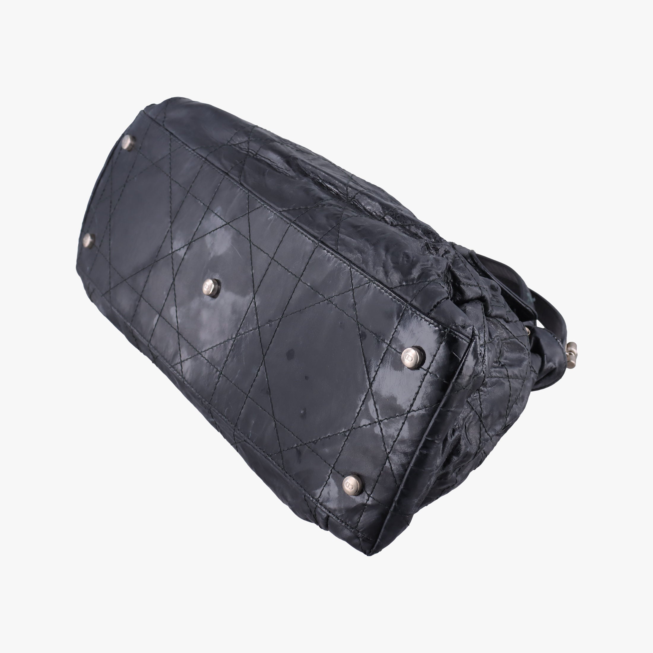 Pre-owned Christian Dior Le Trente Cannage Black Patent  shoulderbag | stylenewstar
