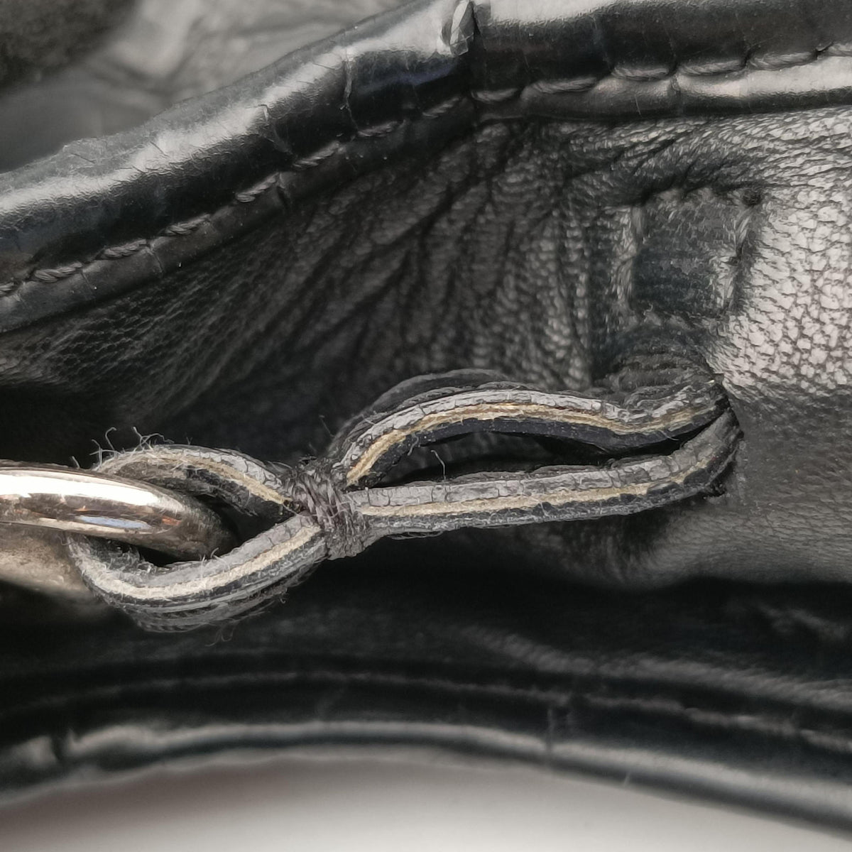 Pre-owned Christian Dior 61 Hobo Black Leather×Patent  handbag | stylenewstar