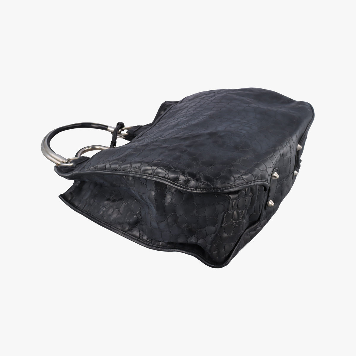 Pre-owned Christian Dior 61 Hobo Black Leather×Patent  handbag | stylenewstar