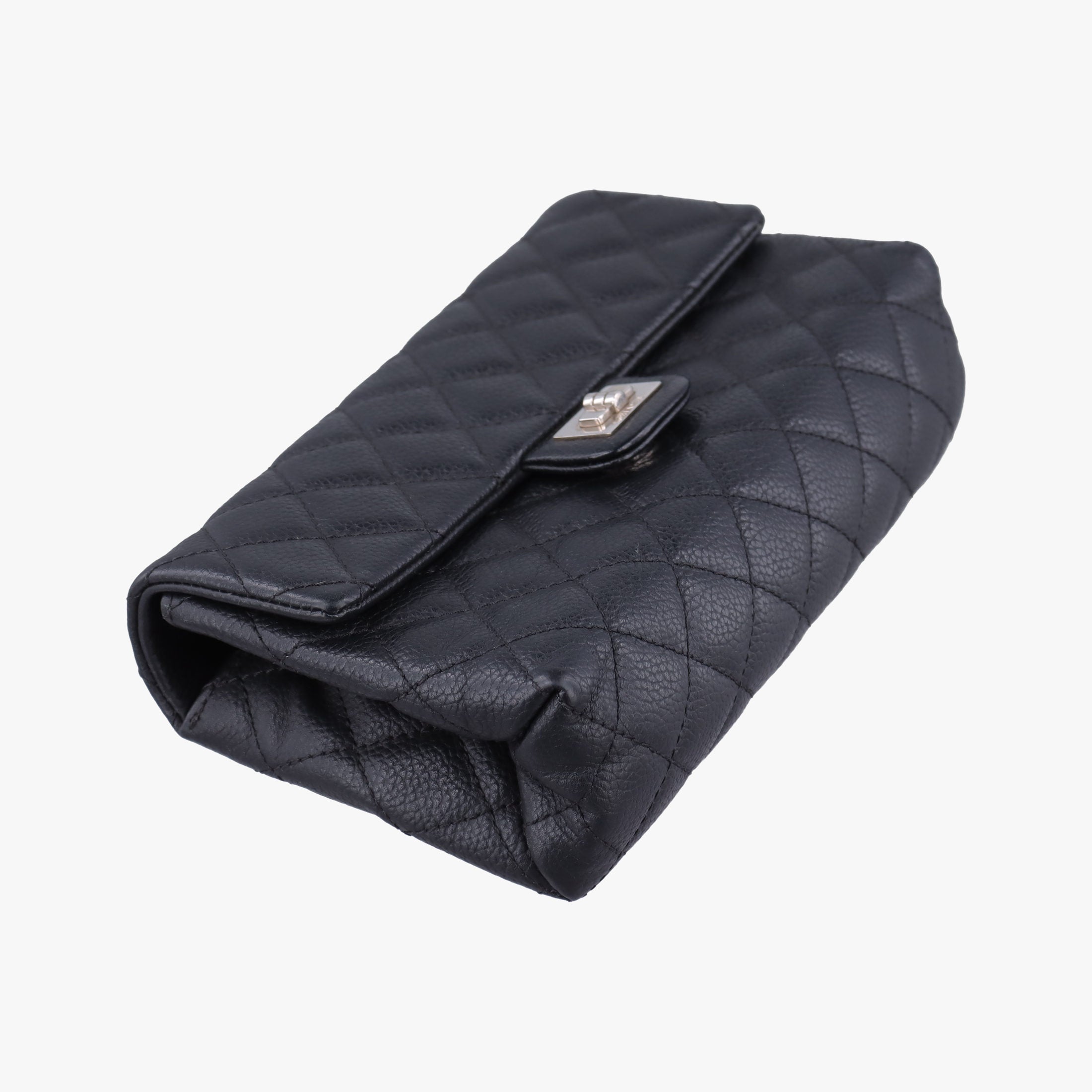 Pre-owned Chanel Matelasse 2.55 Black pebbled U48753 bum bag/waist bag | stylenewstar