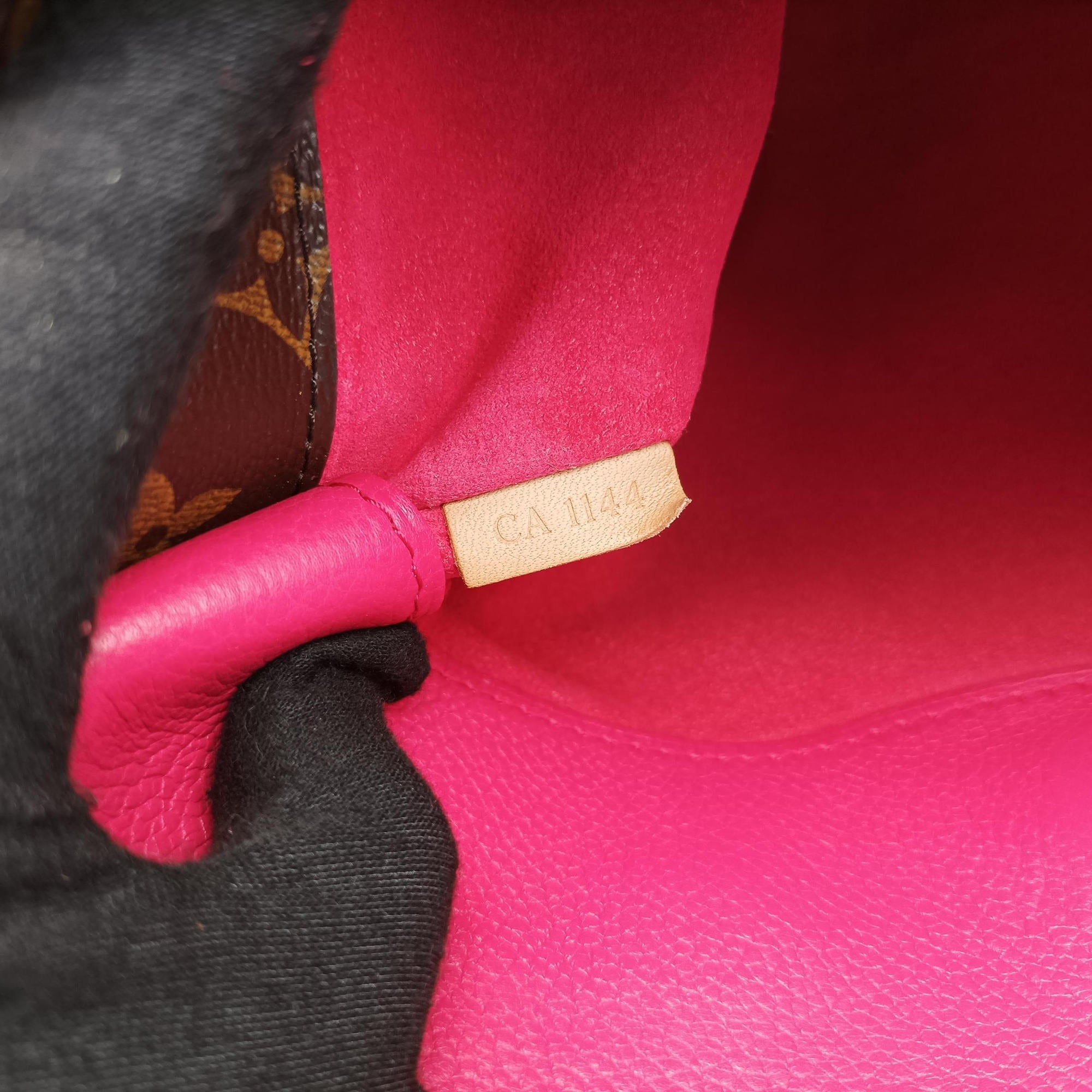 Pre-owned Louis Vuitton PALLAS brown×SAFRAN Monogram Canvas×calf leather M40929 shoulderbag | stylenewstar