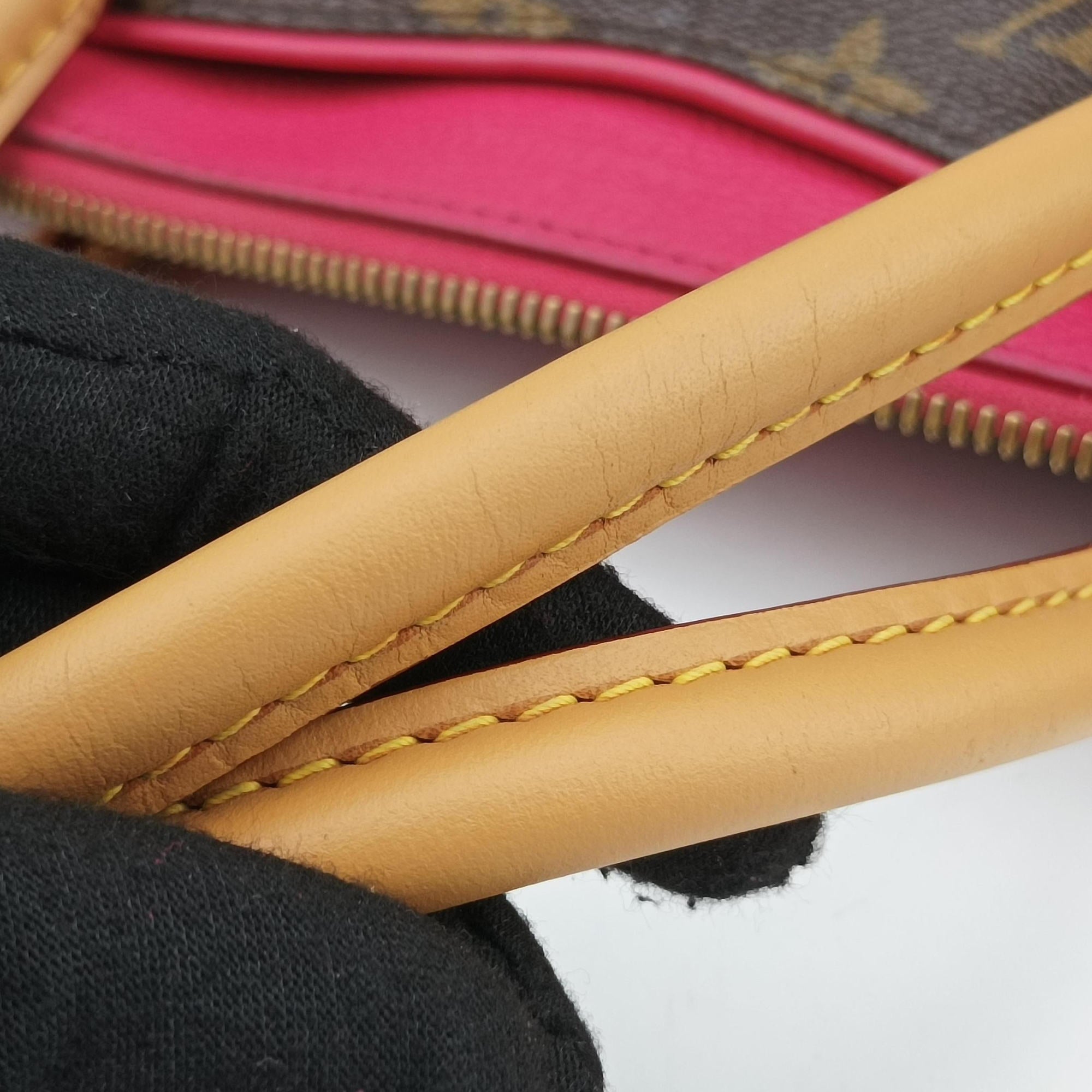 Pre-owned Louis Vuitton PALLAS brown×SAFRAN Monogram Canvas×calf leather M40929 shoulderbag | stylenewstar