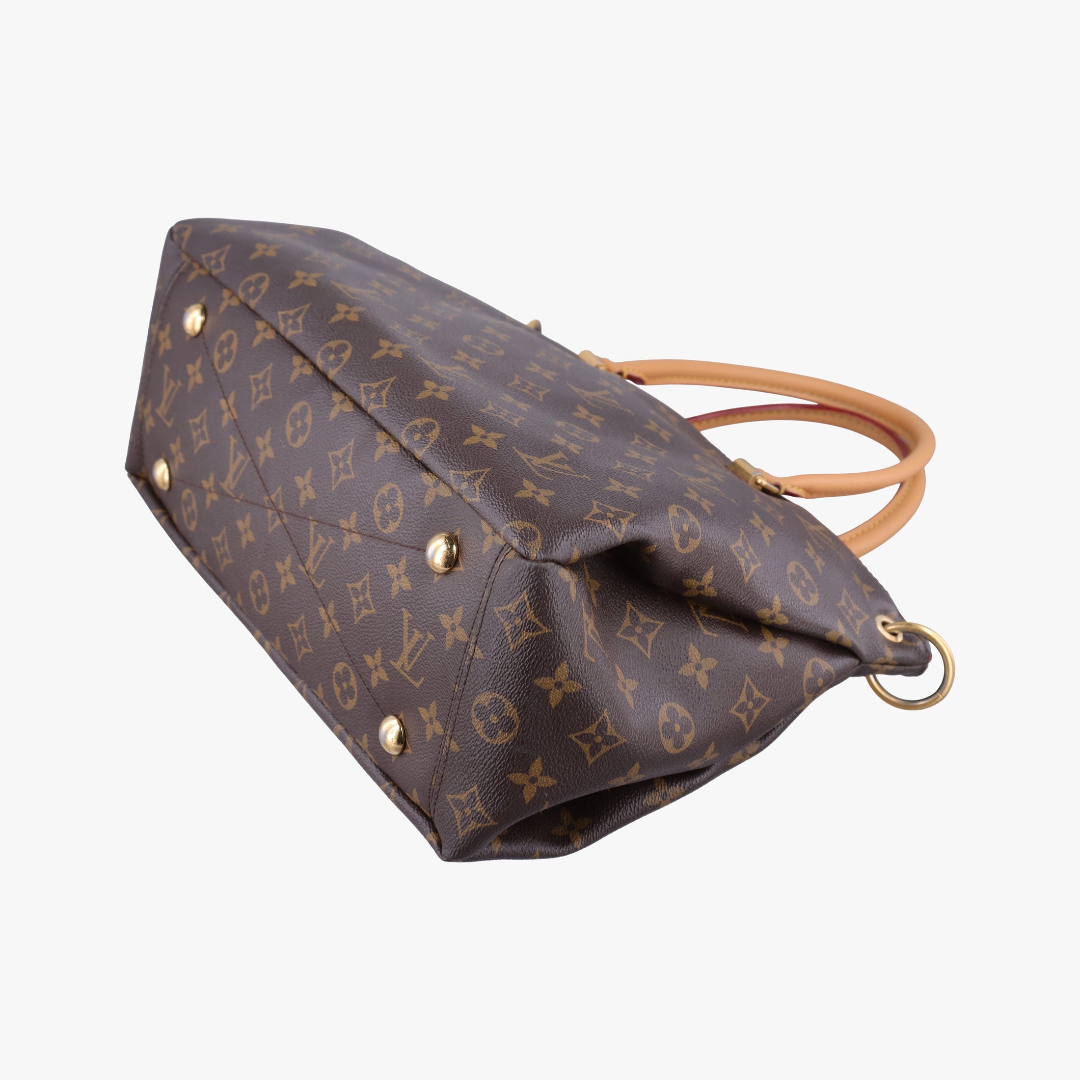 Pre-owned Louis Vuitton PALLAS brown×SAFRAN Monogram Canvas×calf leather M40929 shoulderbag | stylenewstar