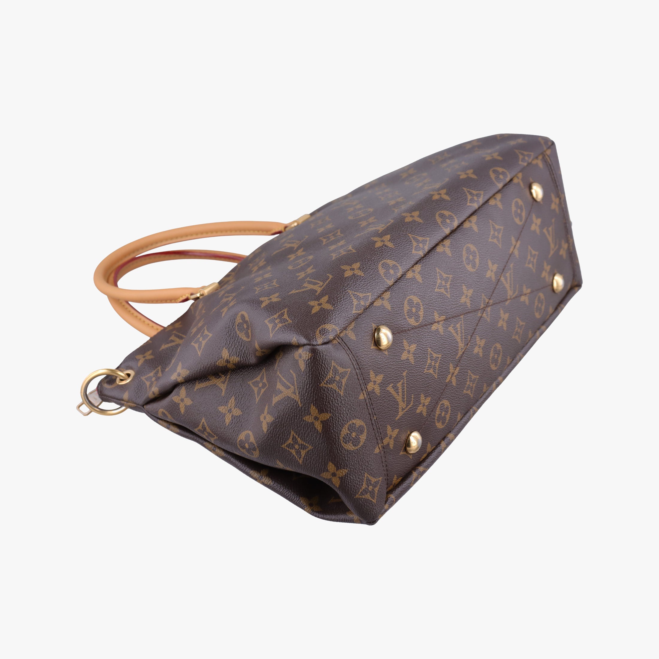 Pre-owned Louis Vuitton PALLAS brown×SAFRAN Monogram Canvas×calf leather M40929 shoulderbag | stylenewstar