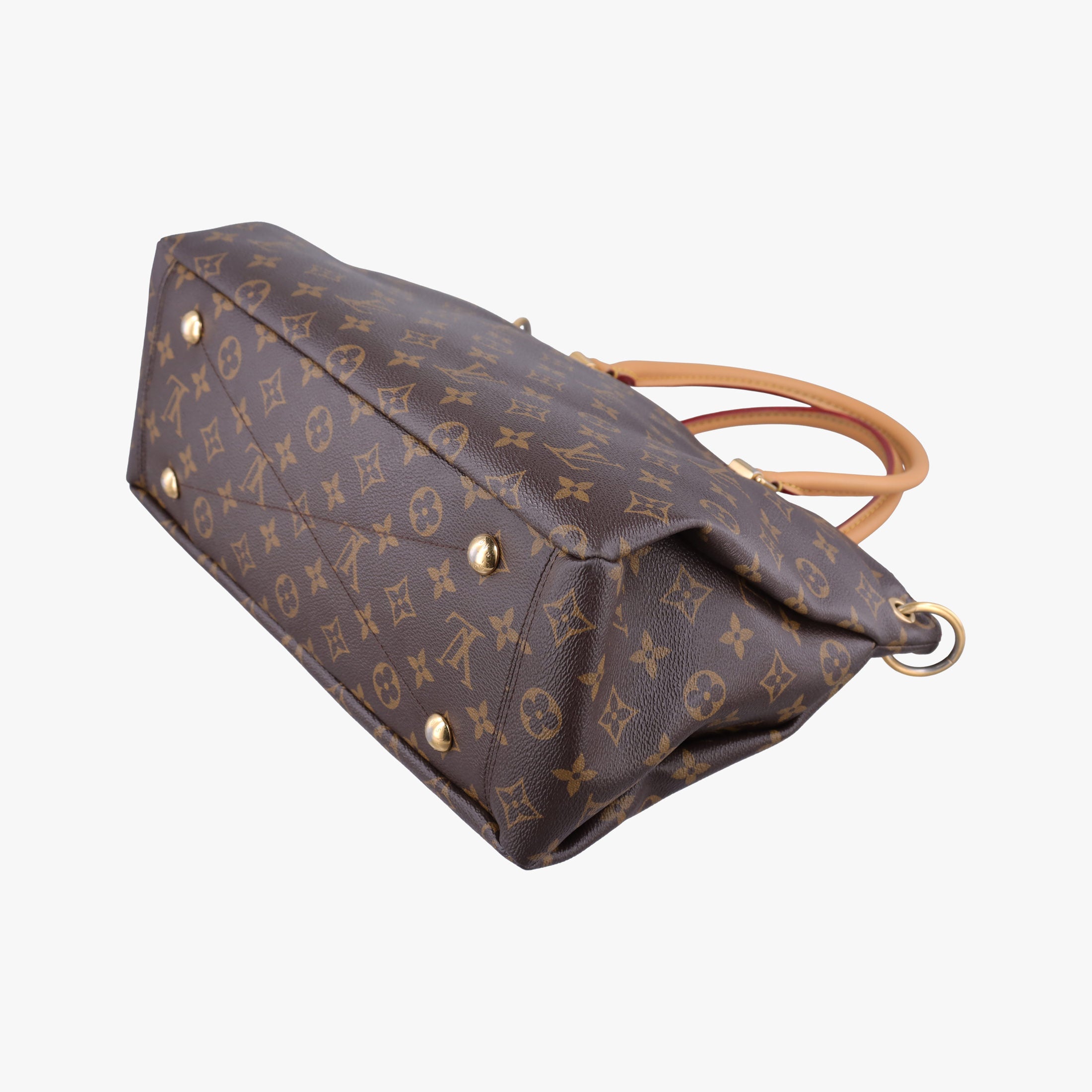 Pre-owned Louis Vuitton PALLAS brown×SAFRAN Monogram Canvas×calf leather M40929 shoulderbag | stylenewstar