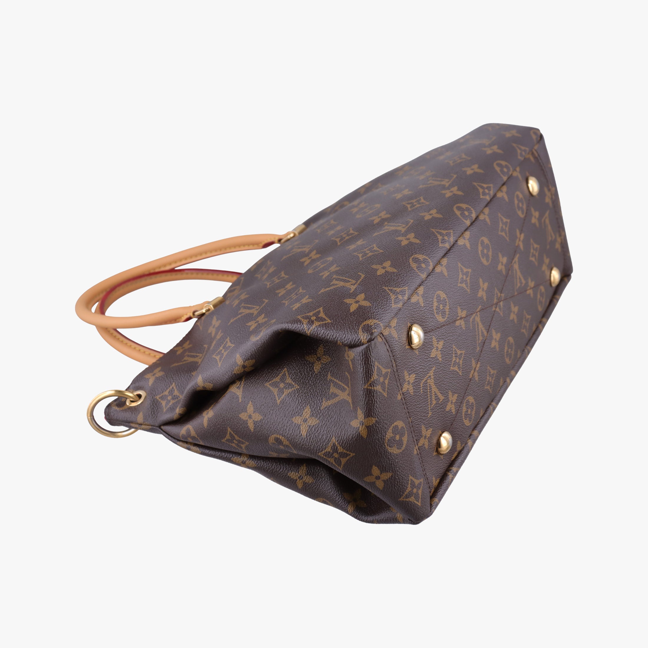 Pre-owned Louis Vuitton PALLAS brown×SAFRAN Monogram Canvas×calf leather M40929 shoulderbag | stylenewstar