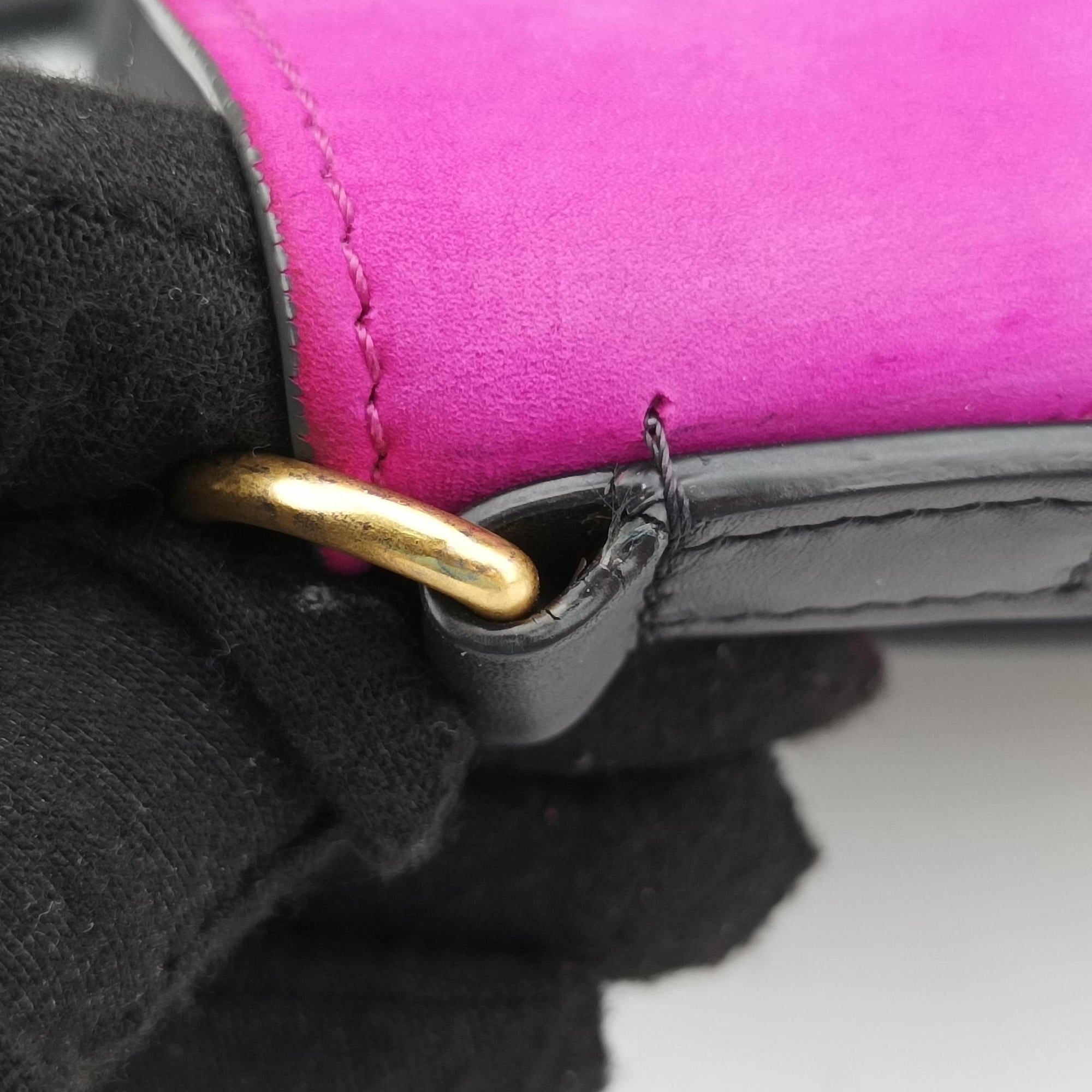 Pre-owned Celine luggage nano shopper Beige x Black x Purple leather x Suede  shoulderbag | stylenewstar