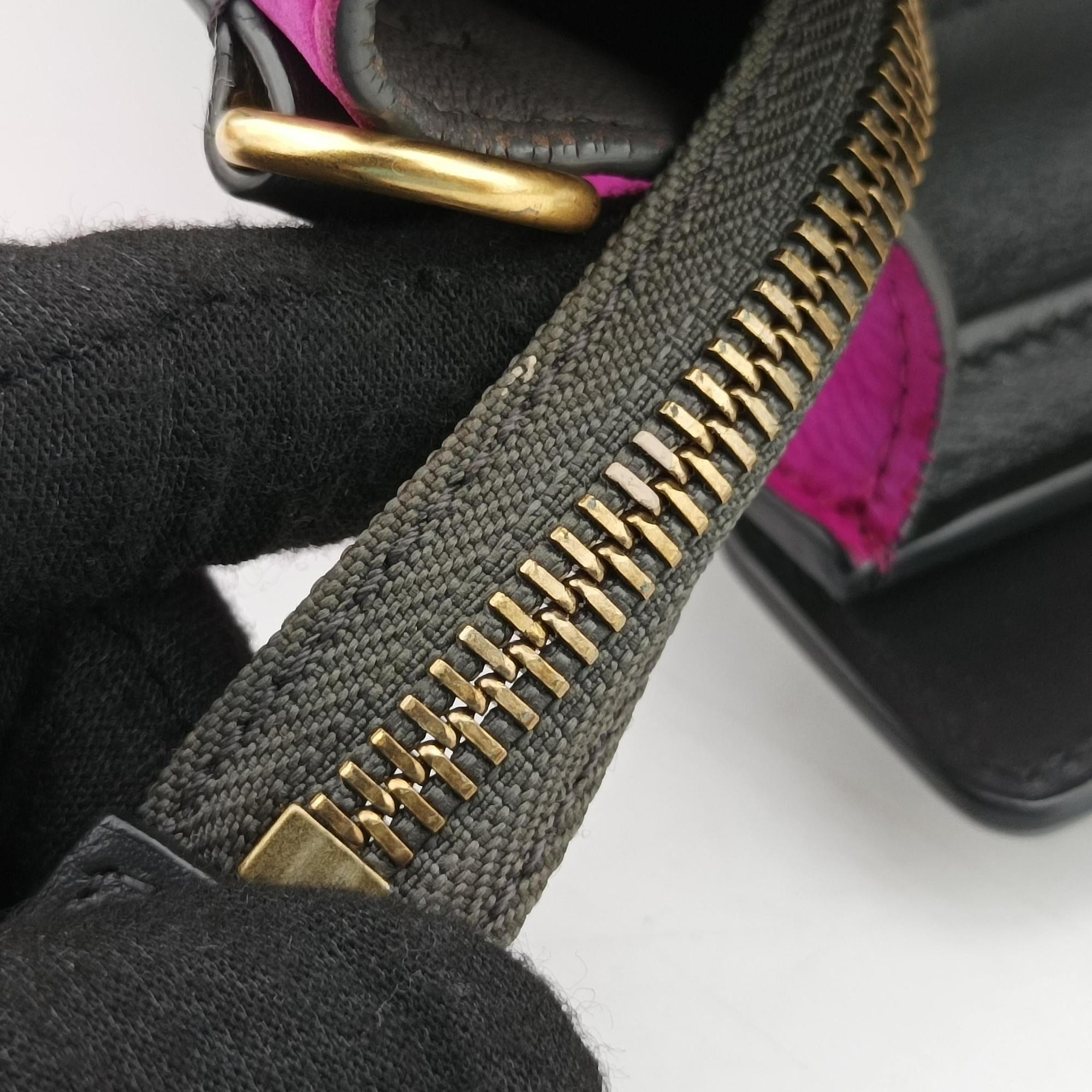 Pre-owned Celine luggage nano shopper Beige x Black x Purple leather x Suede  shoulderbag | stylenewstar
