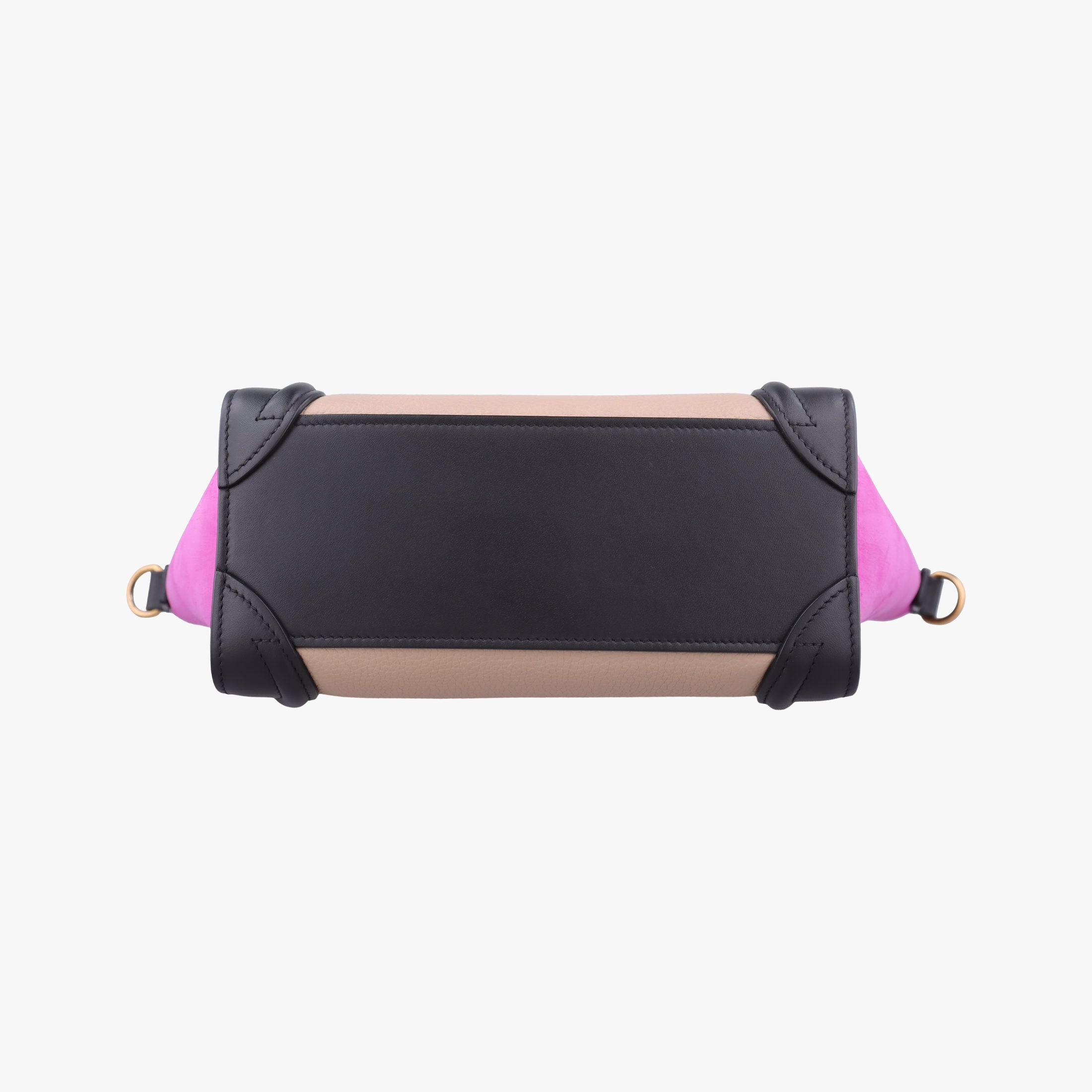 Pre-owned Celine luggage nano shopper Beige x Black x Purple leather x Suede  shoulderbag | stylenewstar