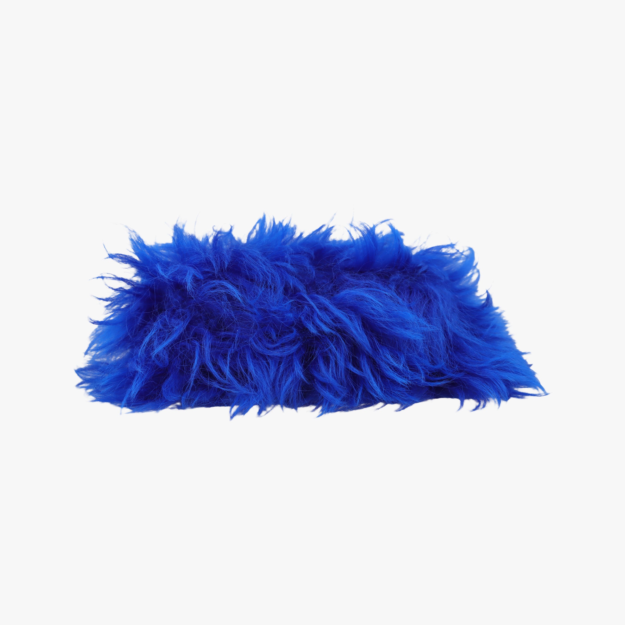 Secondhand Chanel Shearling CC Hook Card Holder Blue wool AP2397 handbag | stylenewstar