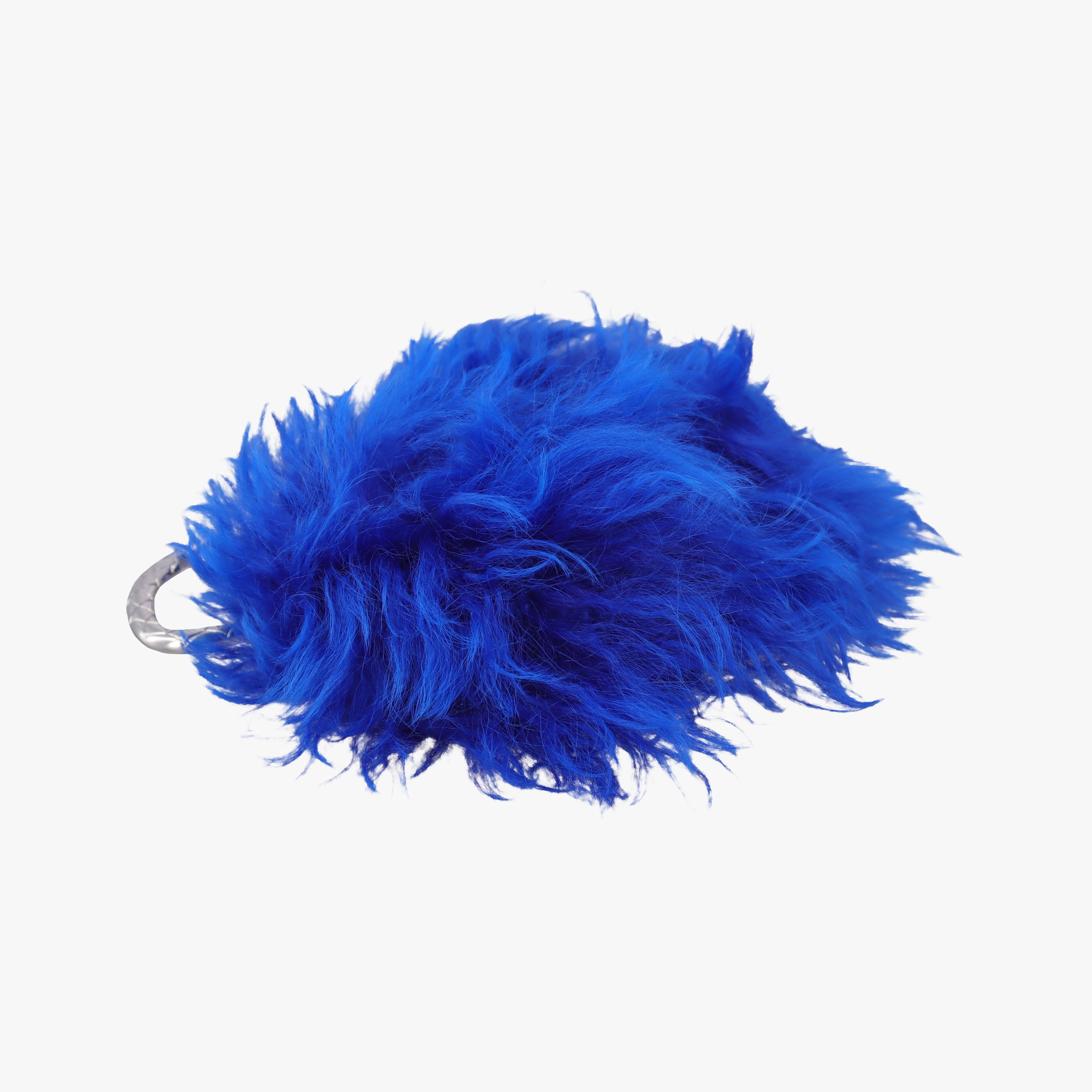 Secondhand Chanel Shearling CC Hook Card Holder Blue wool AP2397 handbag | stylenewstar