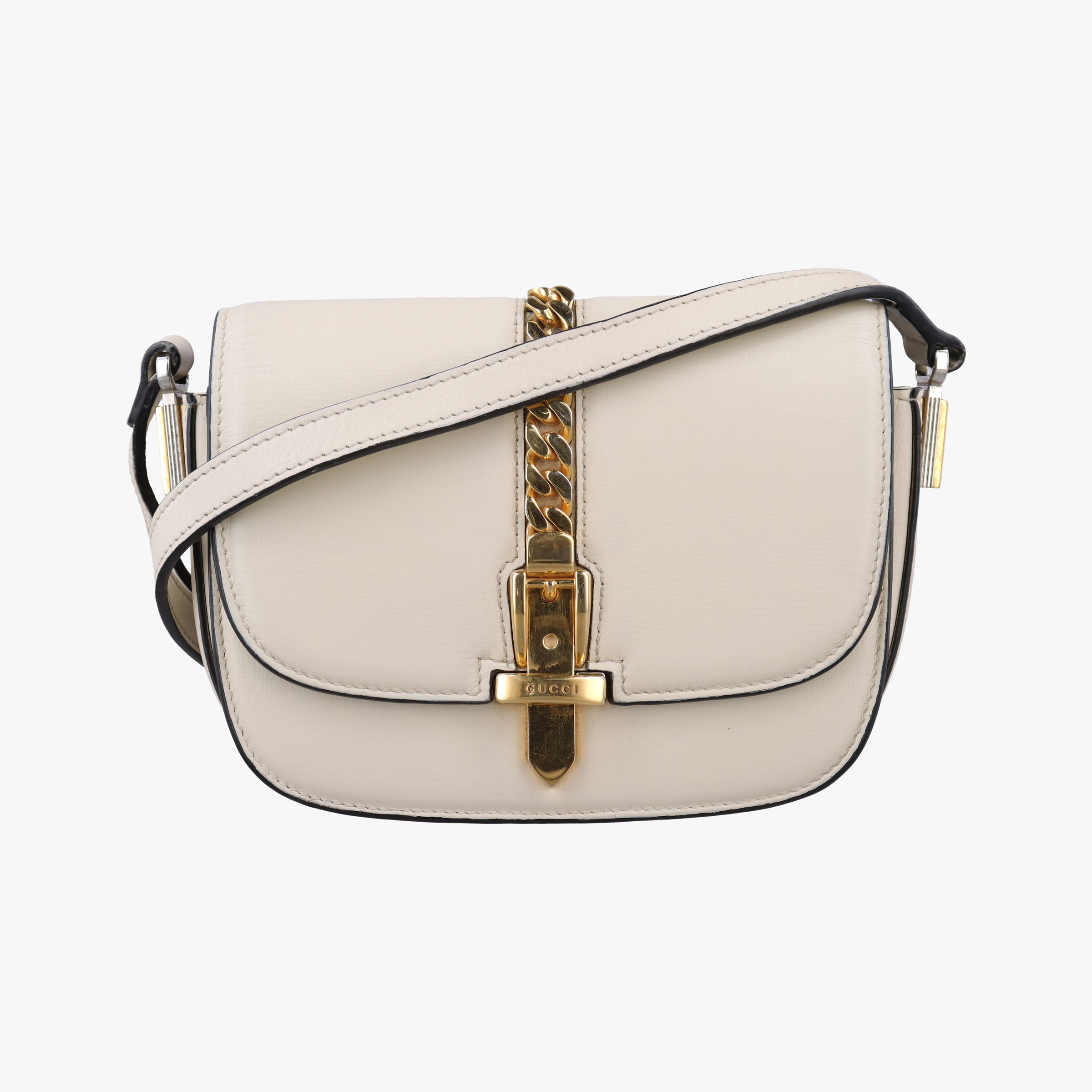 Secondhand Gucci Sylvie 1969 Mini White Leather 615965 shoulderbag | stylenewstar