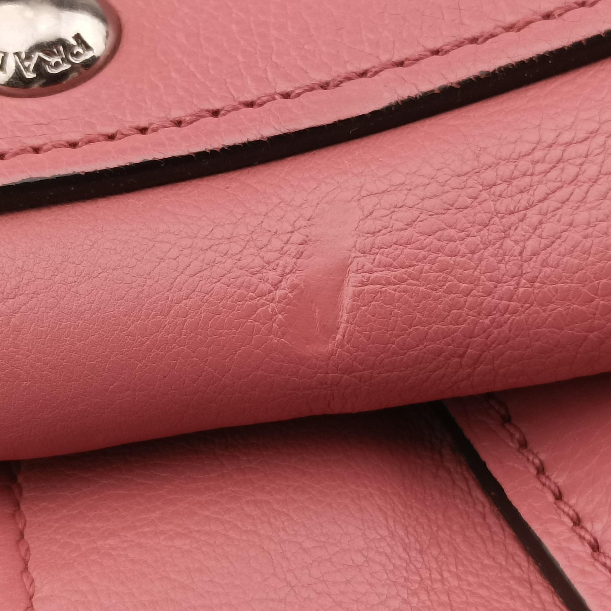 Pre-owned Prada Twin Pocket Winged Tote Pink Leather BN2619 shoulderbag | stylenewstar