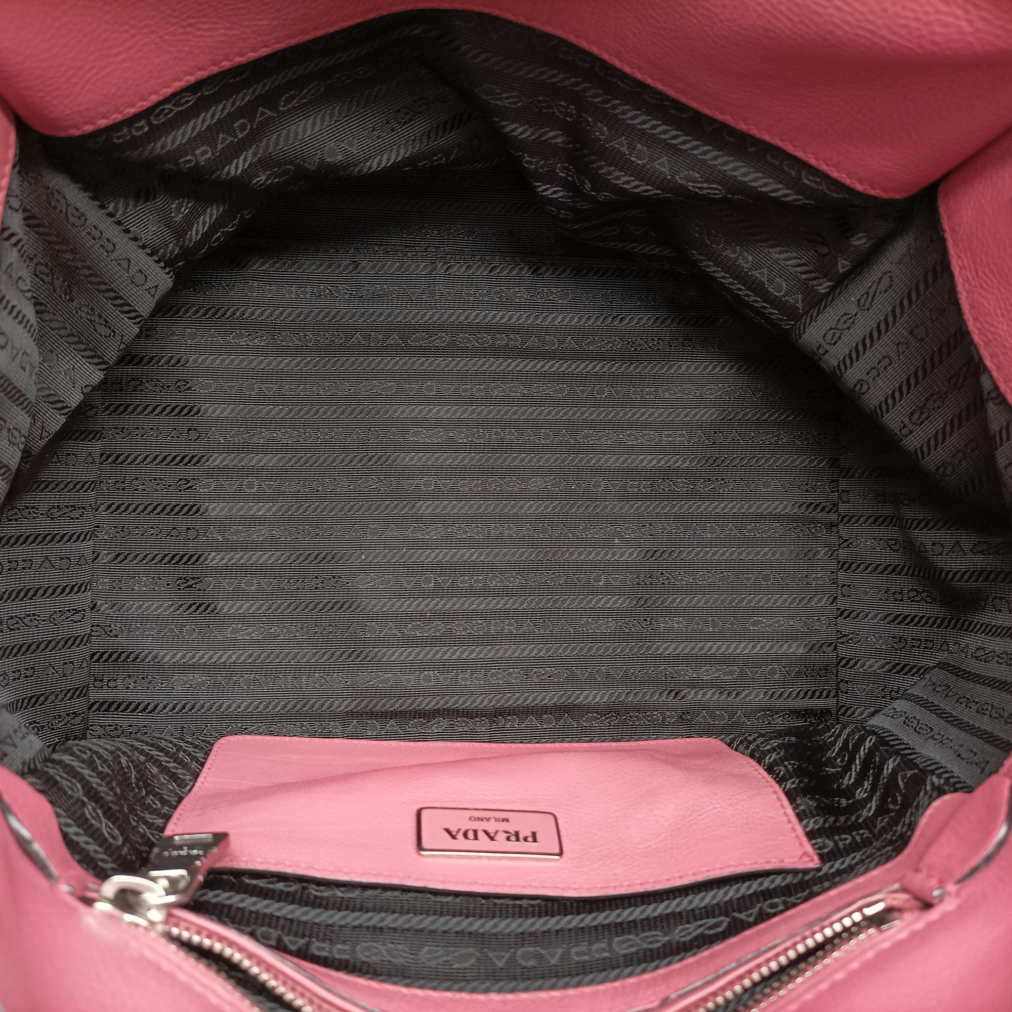 Pre-owned Prada Twin Pocket Winged Tote Pink Leather BN2619 shoulderbag | stylenewstar