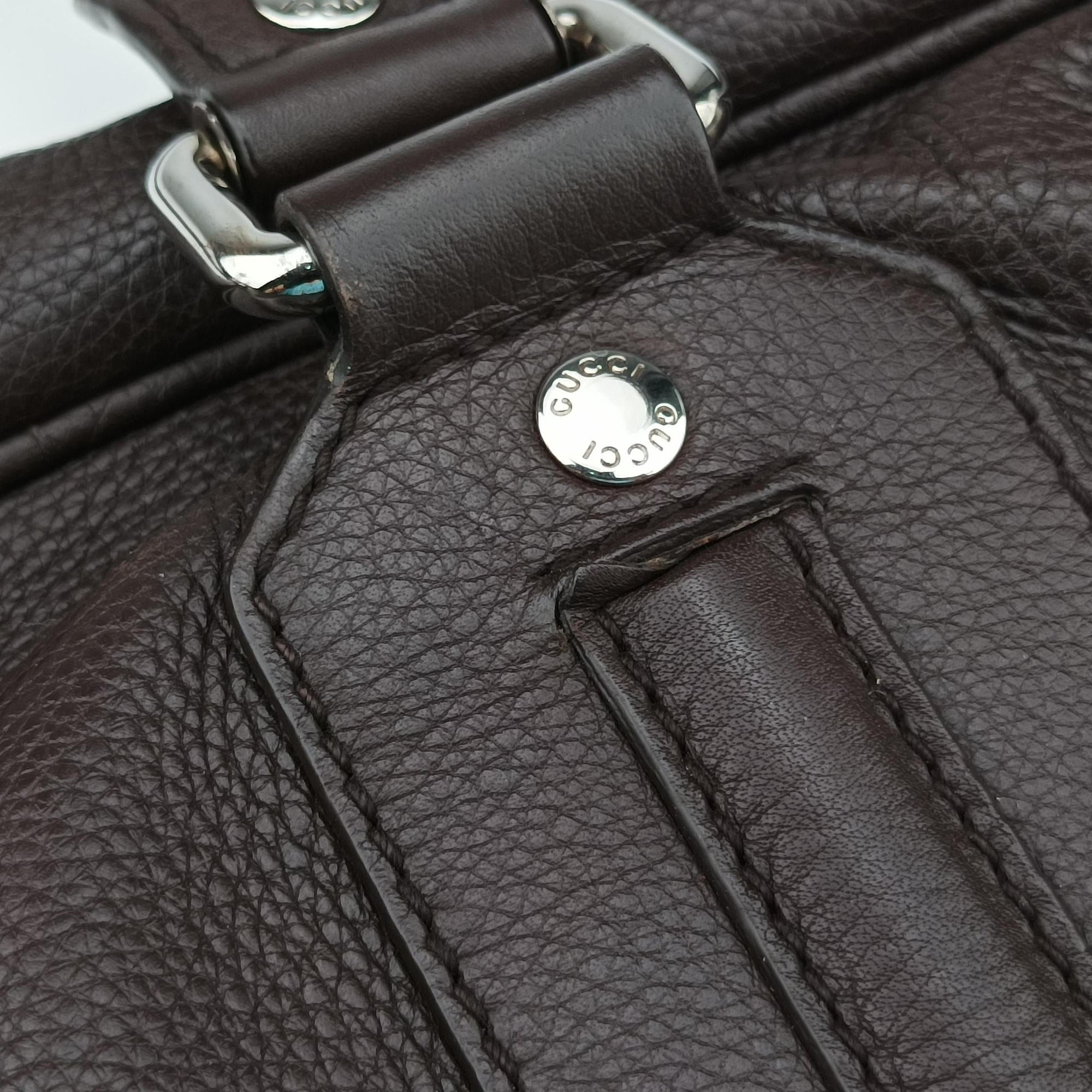 Secondhand Gucci Briefcase business Brown leather 231850 shoulderbag | stylenewstar
