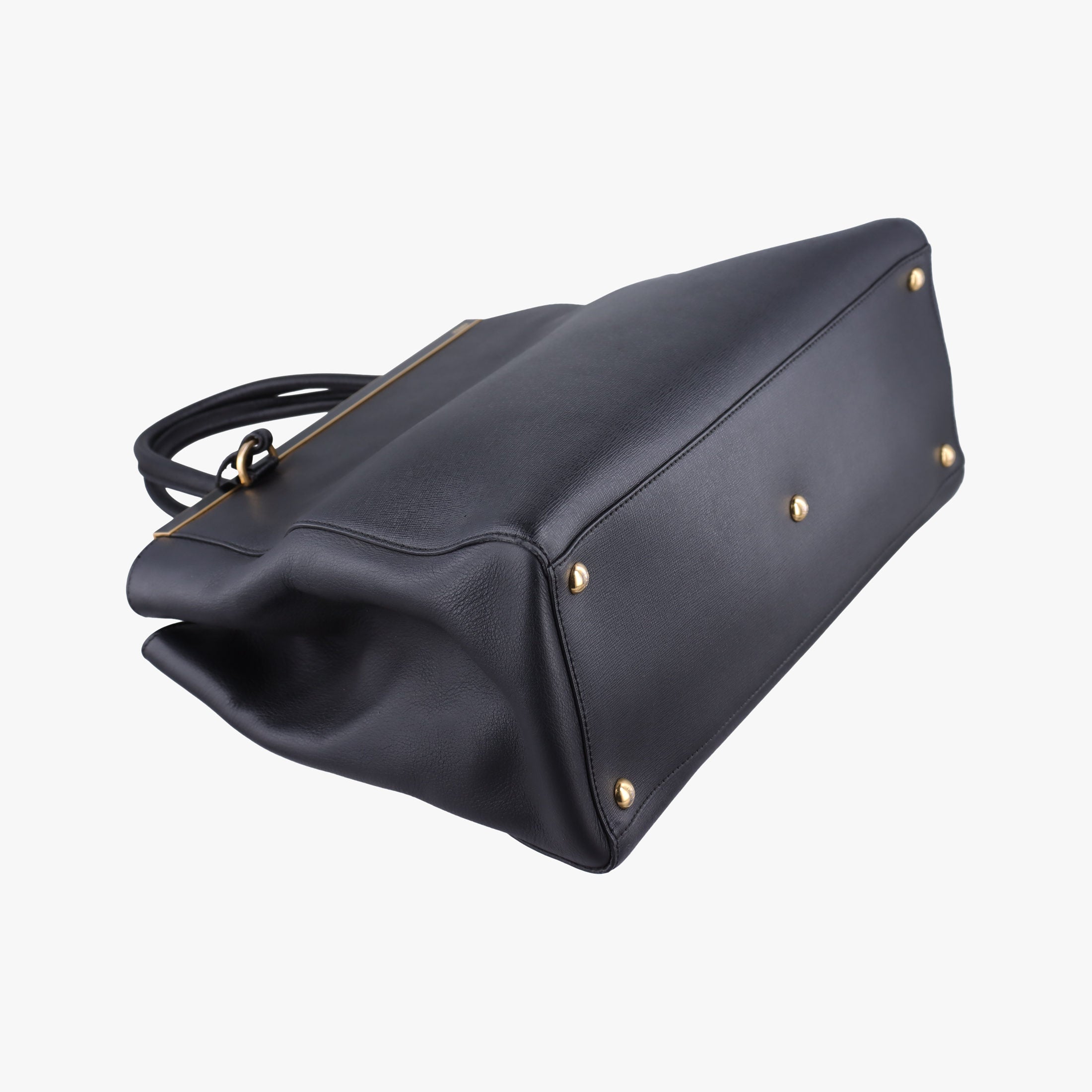Pre-owned Fendi 2 JOURS Black Leather 8BH250 shoulderbag | stylenewstar