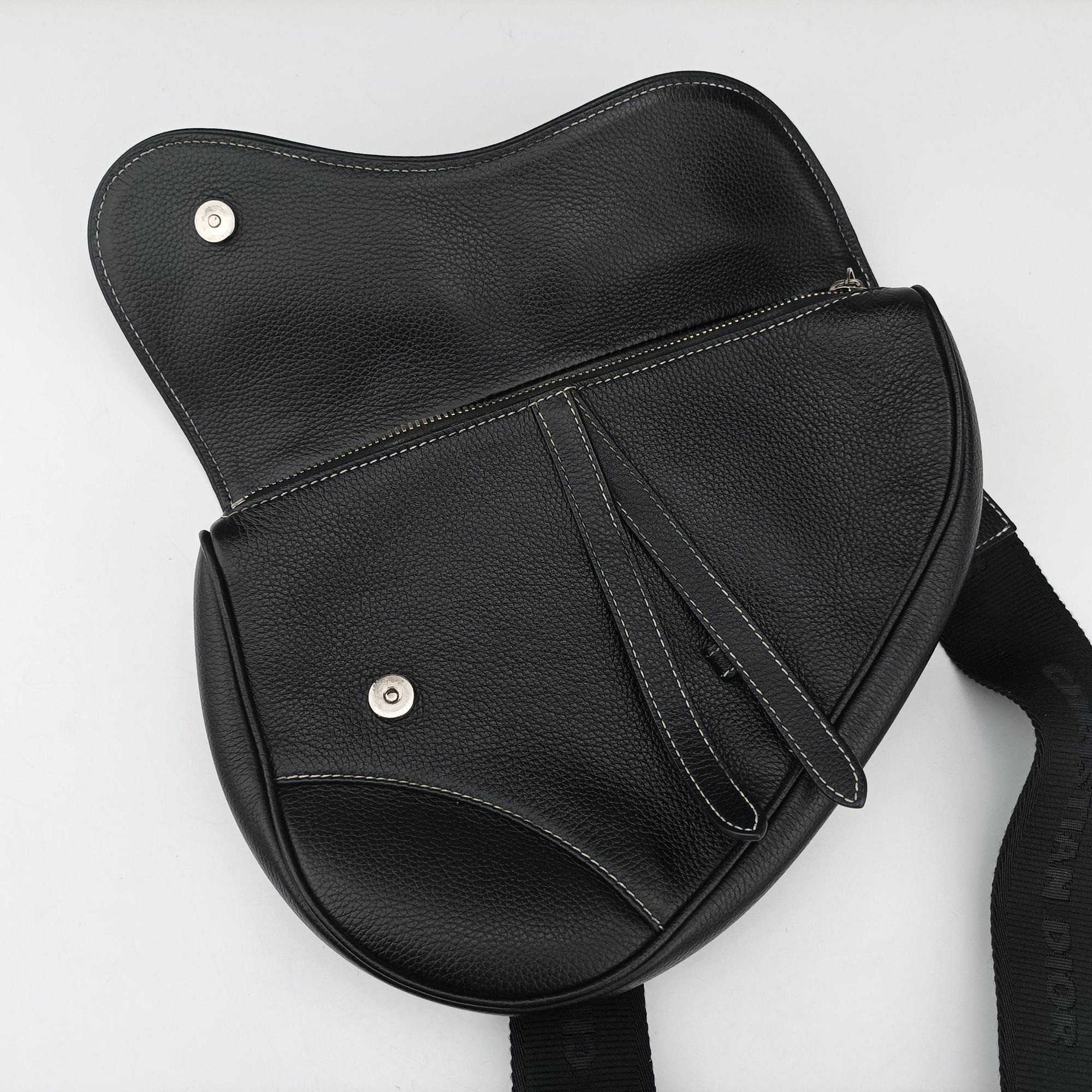 Secondhand Christian Dior Saddle KAWS  Bee Black Leather  bum bag/waist bag | stylenewstar