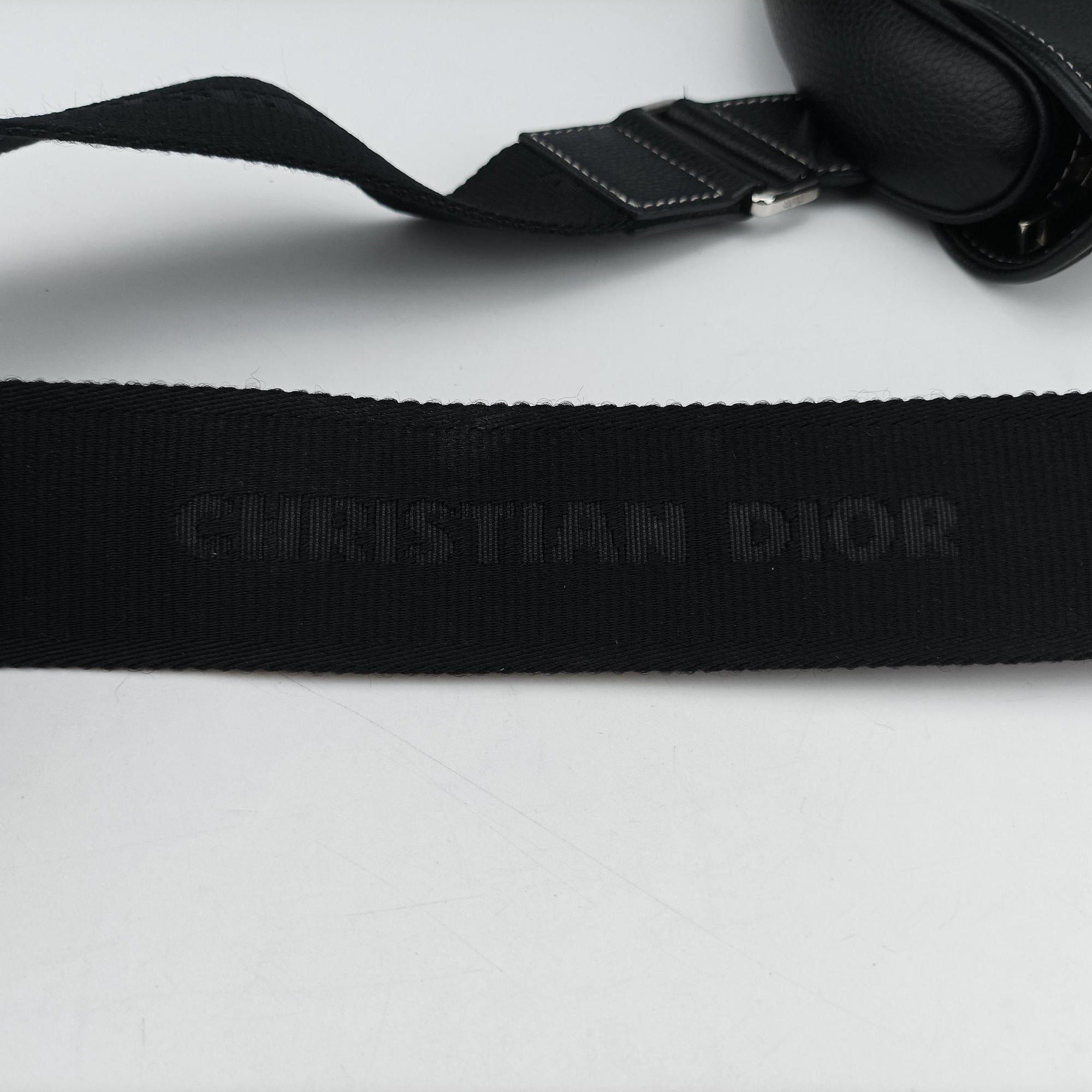Secondhand Christian Dior Saddle KAWS  Bee Black Leather  bum bag/waist bag | stylenewstar