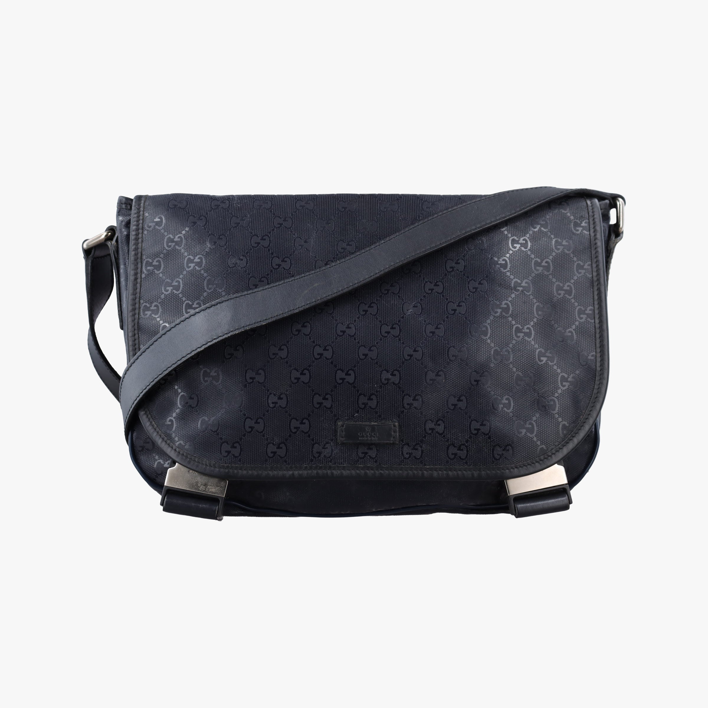 Pre-owned Gucci GG Plus Messenger Black PVC coated canvas 201732 shoulderbag | stylenewstar