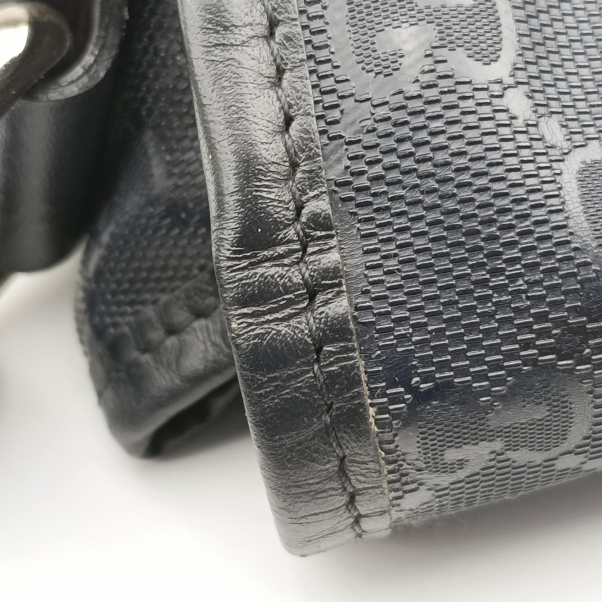 Pre-owned Gucci GG Plus Messenger Black PVC coated canvas 201732 shoulderbag | stylenewstar