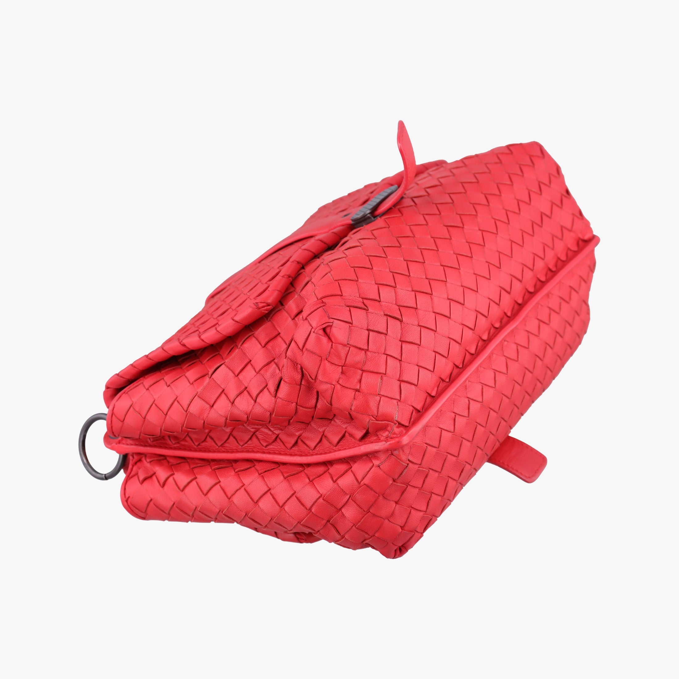 Pre-owned Bottega Veneta Intrecciato Red lambskin  shoulderbag | stylenewstar