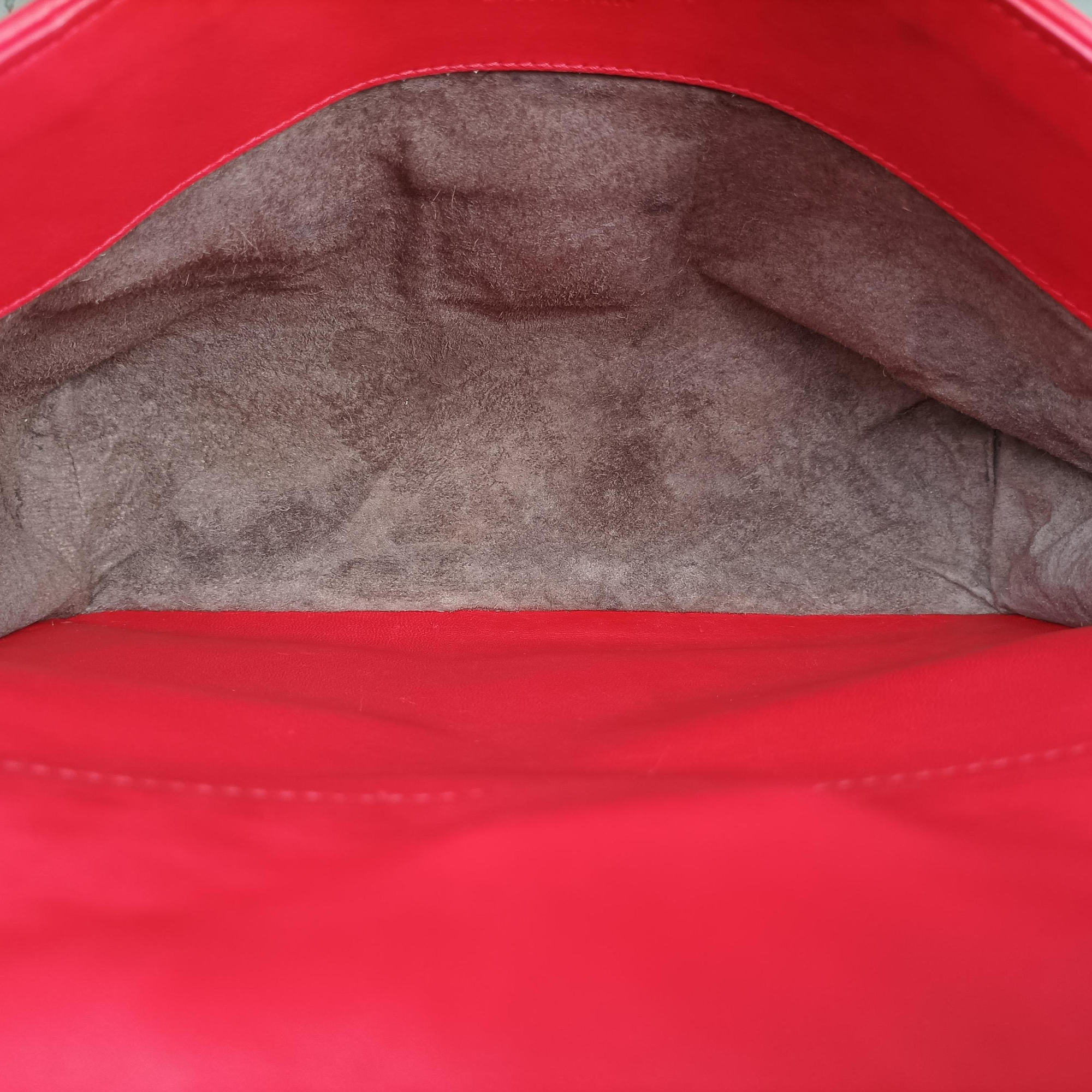 Pre-owned Bottega Veneta Intrecciato Red lambskin  shoulderbag | stylenewstar