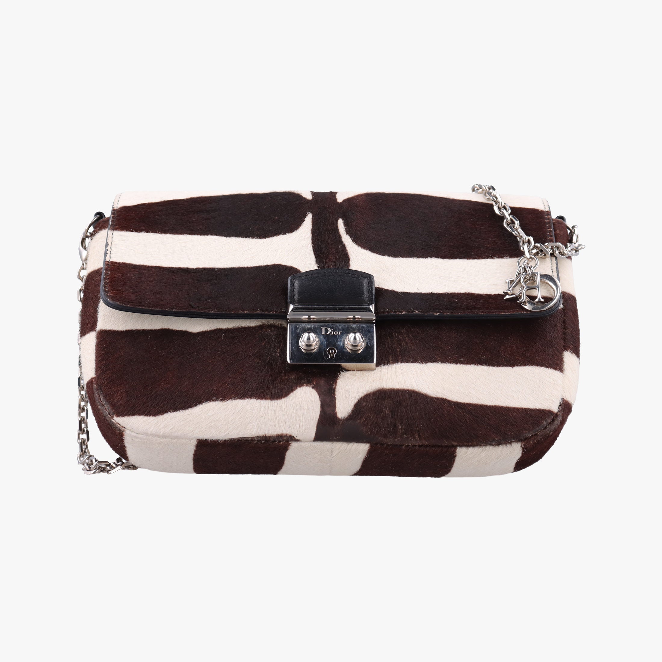 Pre-owned Christian Dior Promenade Zebra Print Pony  shoulderbag | stylenewstar