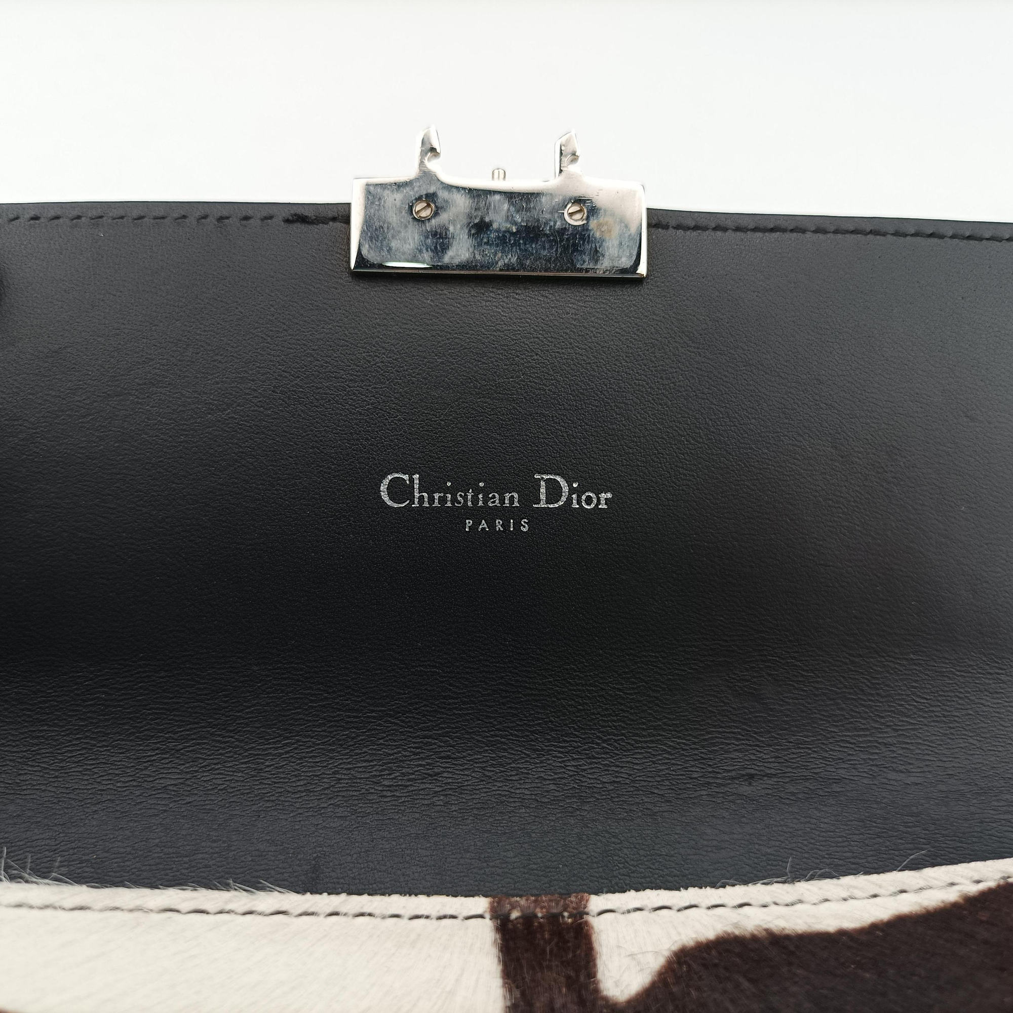 Pre-owned Christian Dior Promenade Zebra Print Pony  shoulderbag | stylenewstar