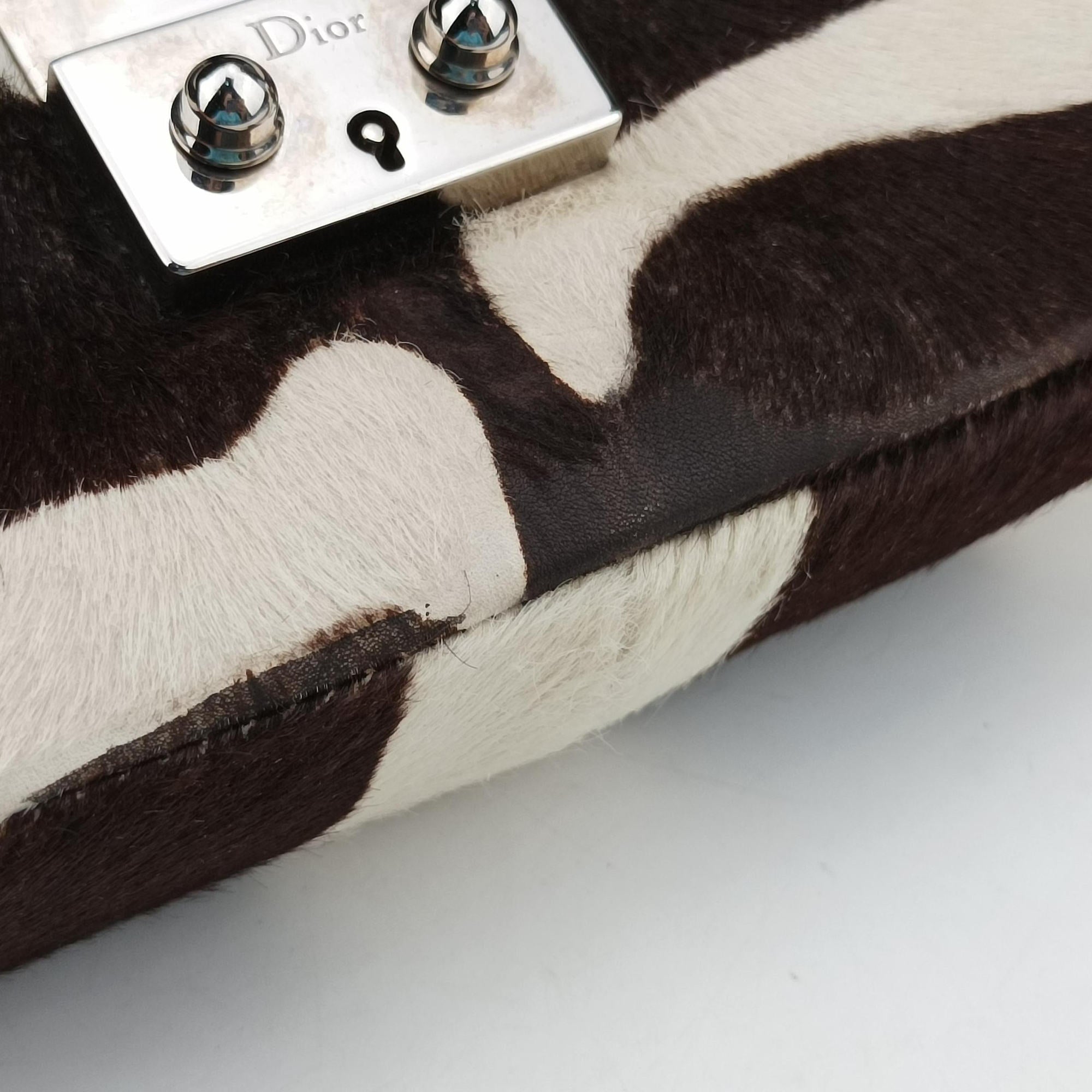 Pre-owned Christian Dior Promenade Zebra Print Pony  shoulderbag | stylenewstar