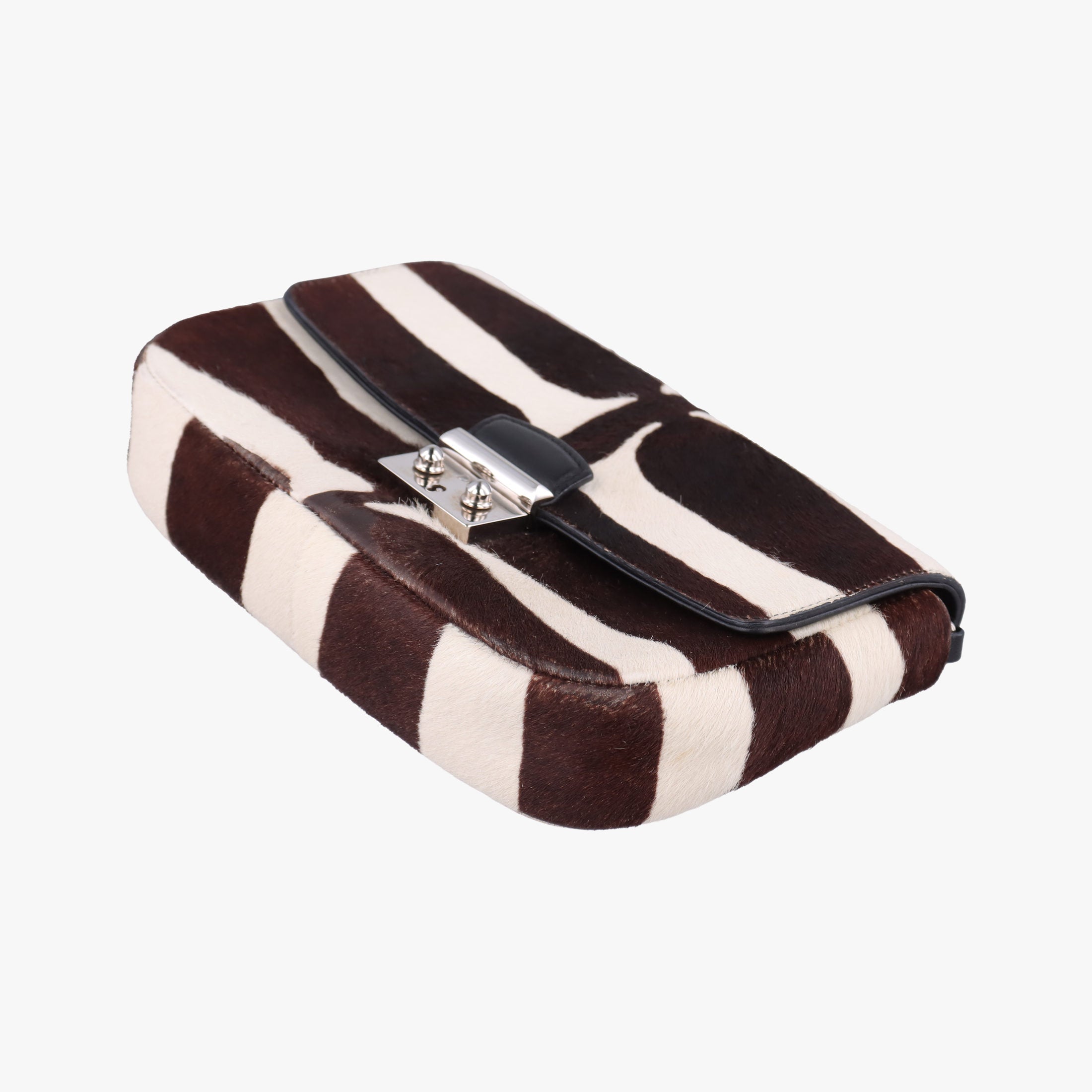 Pre-owned Christian Dior Promenade Zebra Print Pony  shoulderbag | stylenewstar
