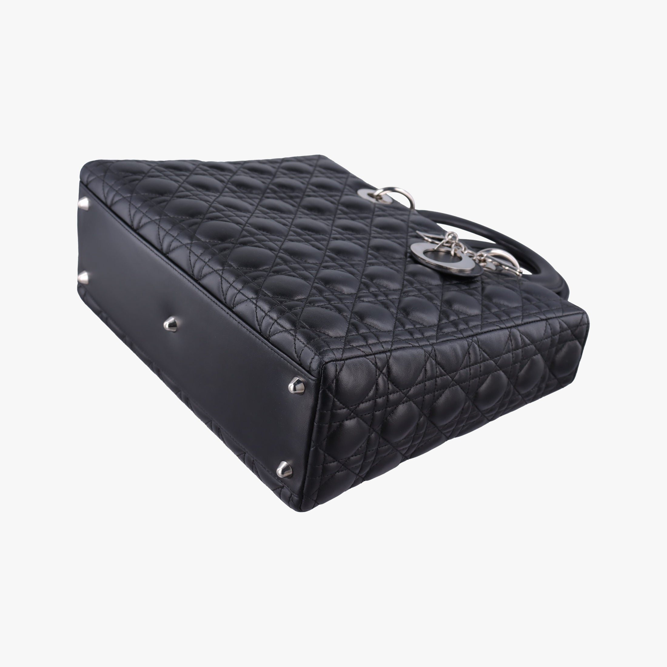 Pre-owned Christian Dior Lady Dior Black lambskin  shoulderbag | stylenewstar