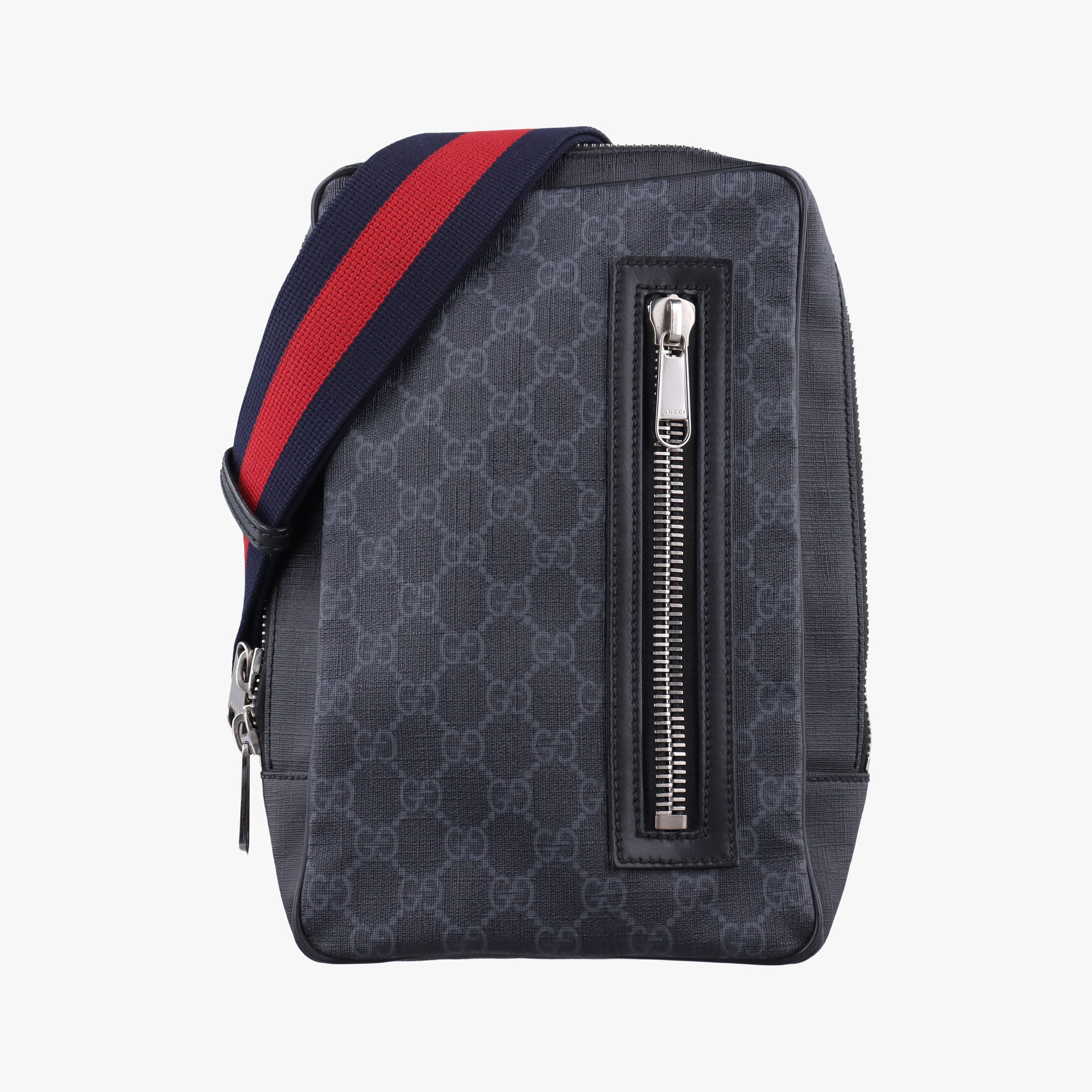 Pre-owned Gucci GG Supreme Navy x Black PVC coated canvas 478325 bum bag/waist bag | stylenewstar