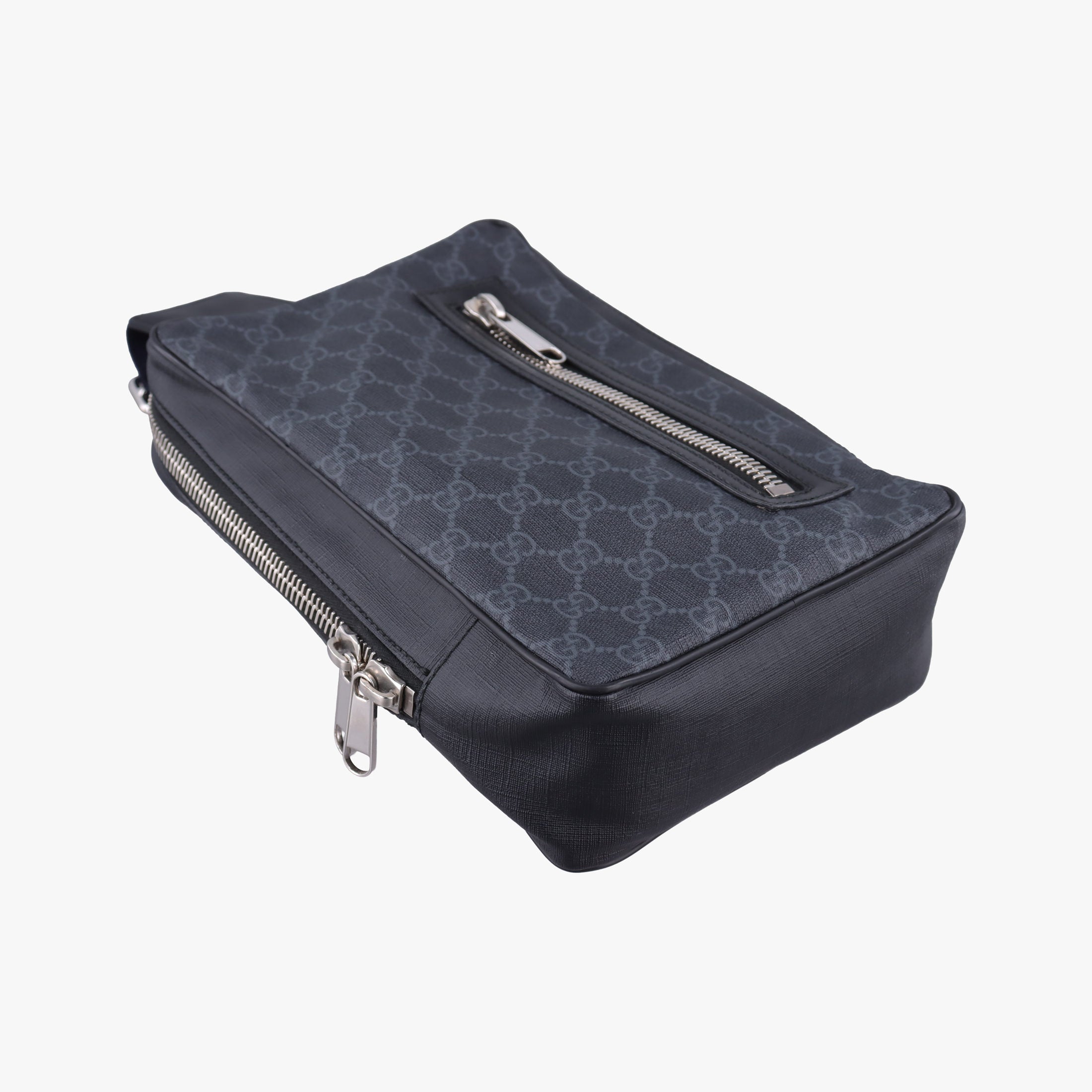 Pre-owned Gucci GG Supreme Navy x Black PVC coated canvas 478325 bum bag/waist bag | stylenewstar