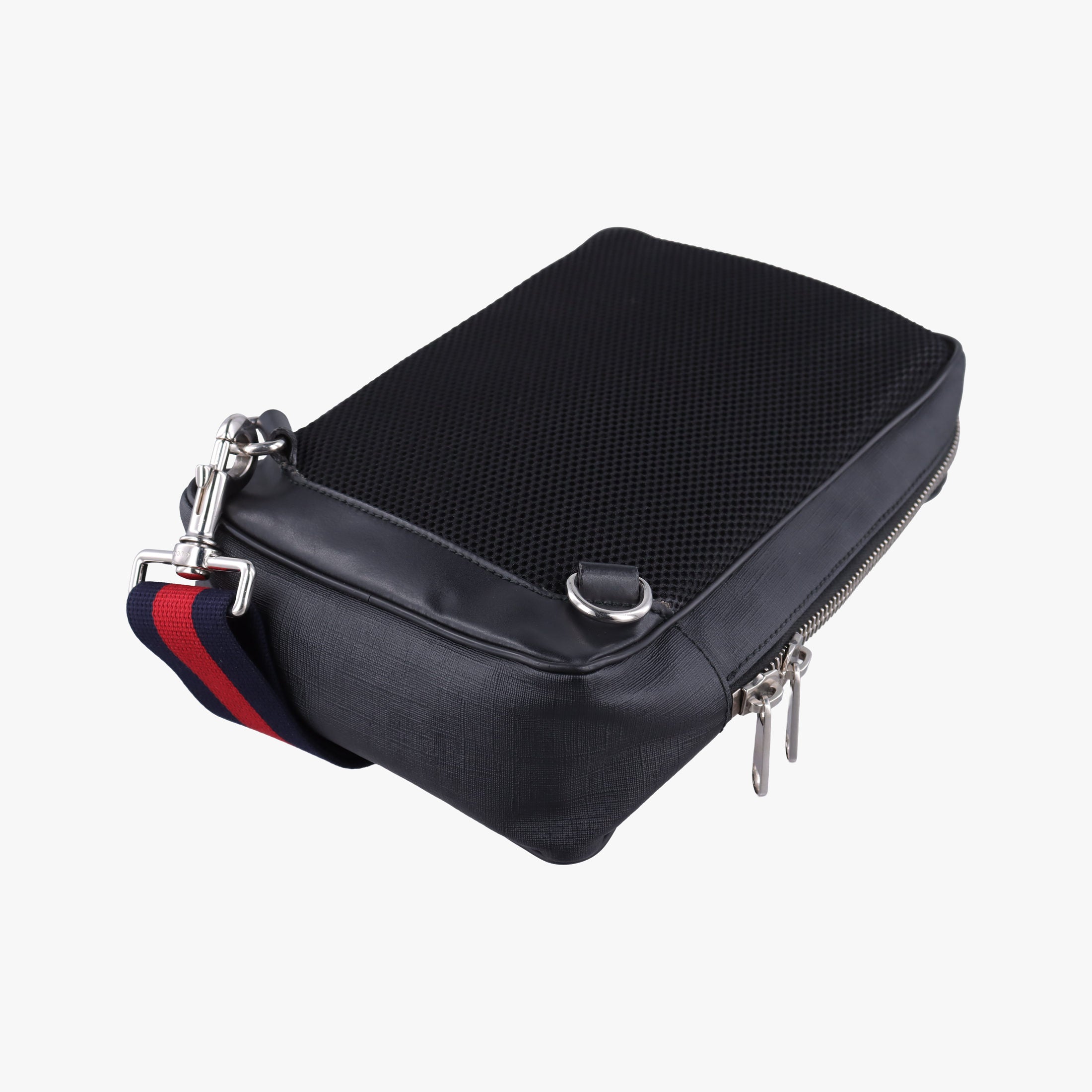 Pre-owned Gucci GG Supreme Navy x Black PVC coated canvas 478325 bum bag/waist bag | stylenewstar