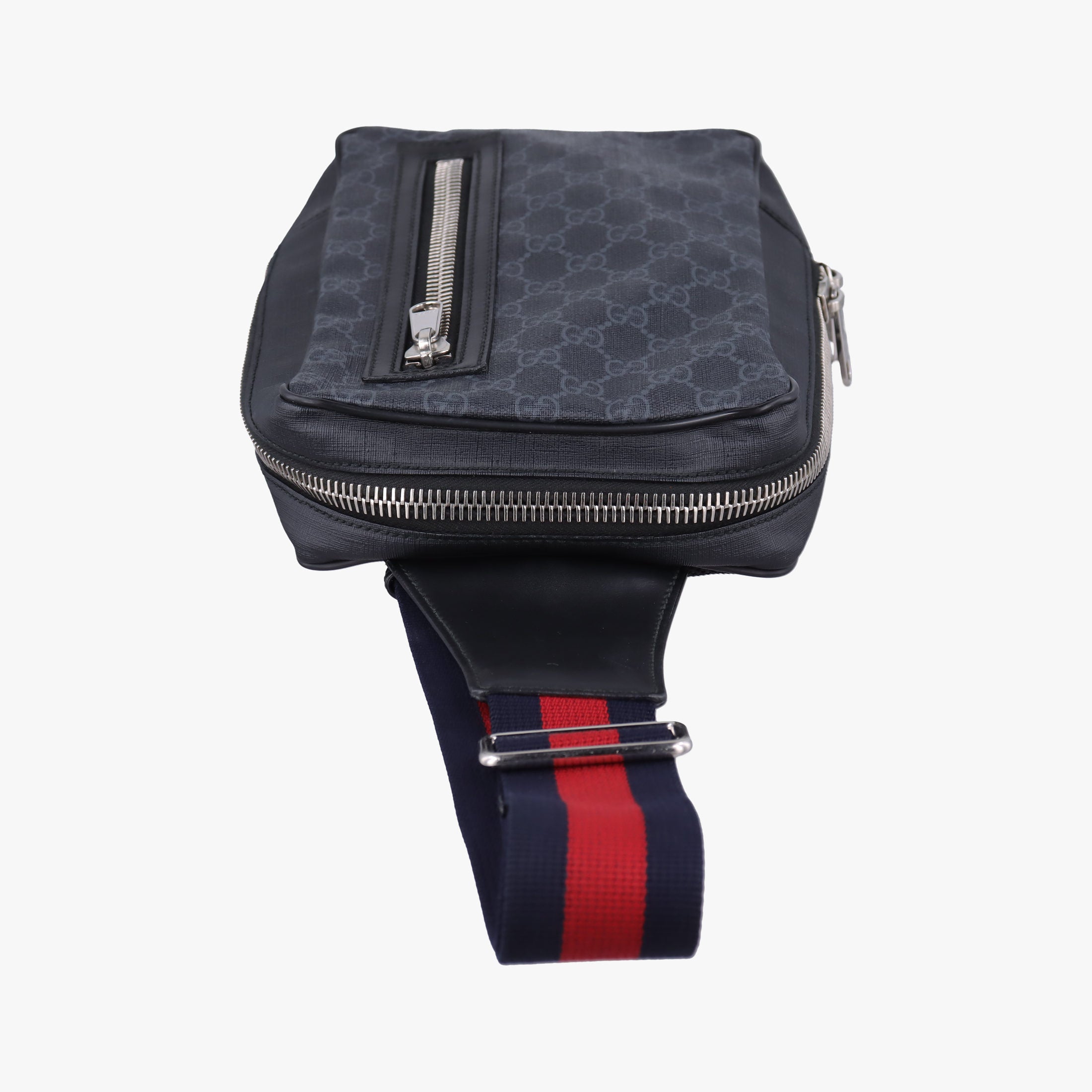 Pre-owned Gucci GG Supreme Navy x Black PVC coated canvas 478325 bum bag/waist bag | stylenewstar