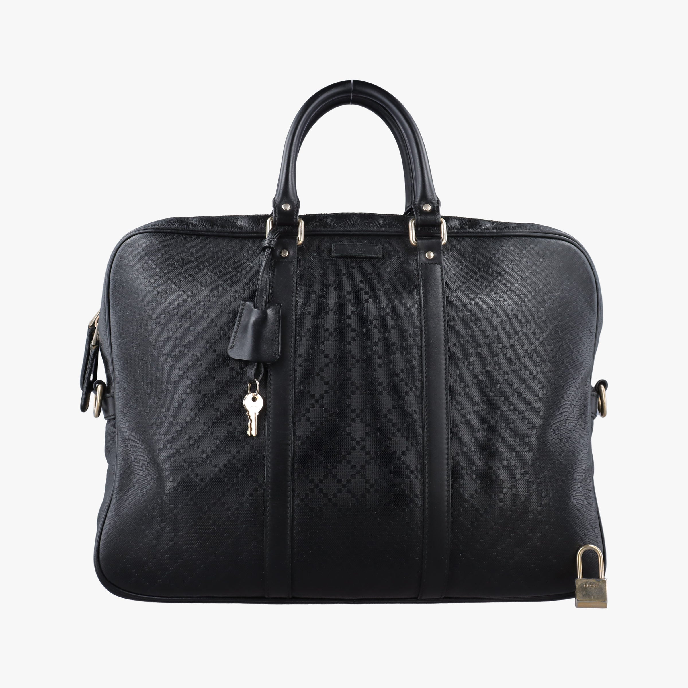 Pre-owned Gucci Diamante Black Leather 208463 handbag | stylenewstar