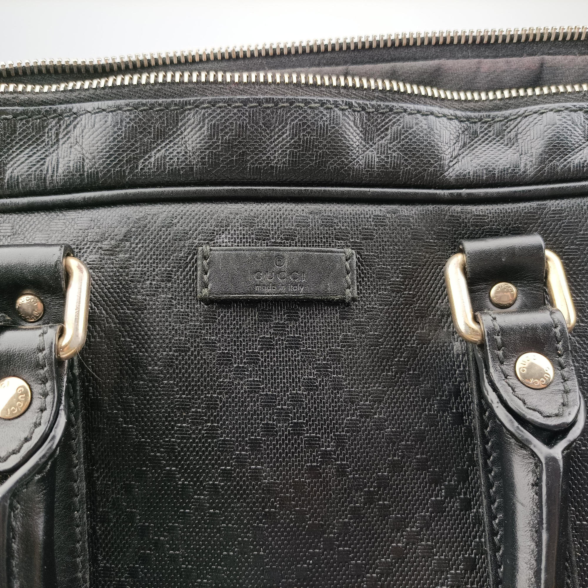 Pre-owned Gucci Diamante Black Leather 208463 handbag | stylenewstar