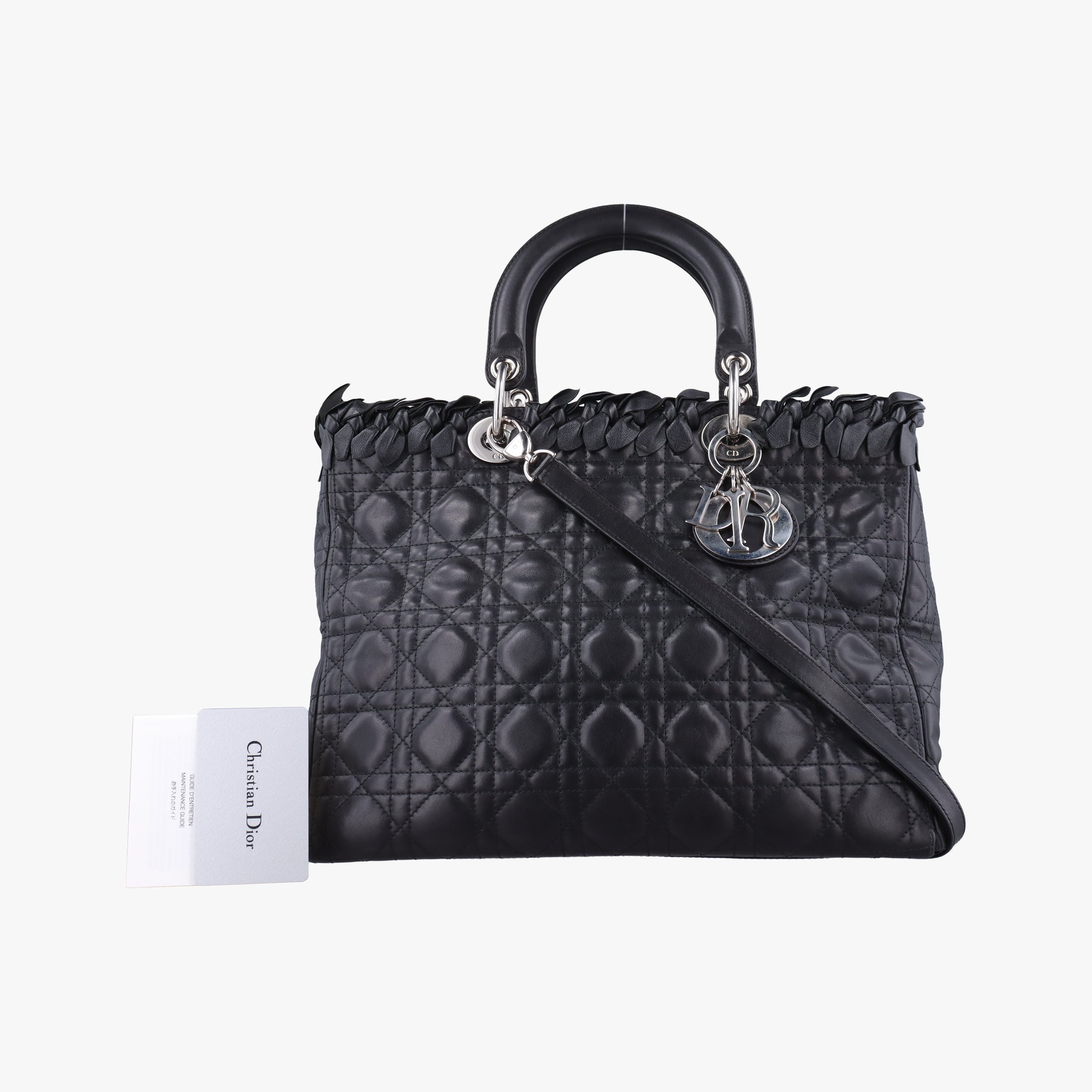 Pre-owned Christian Dior Lady Dior Black lambskin  shoulderbag | stylenewstar