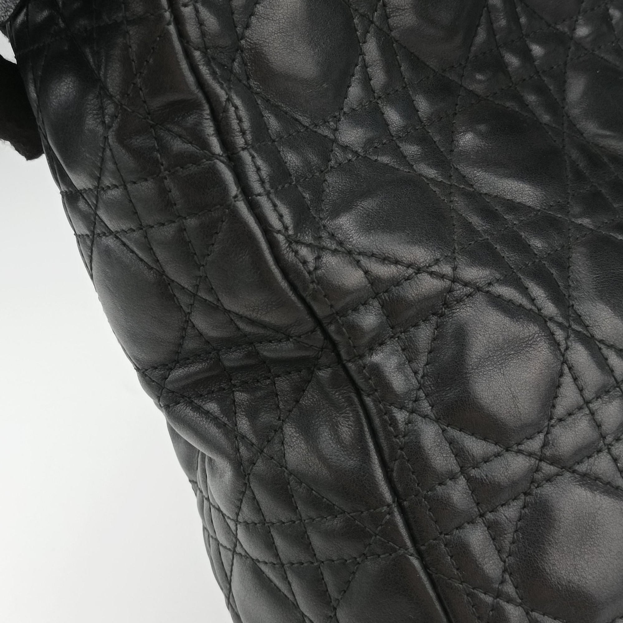 Pre-owned Christian Dior Lady Dior Black lambskin  shoulderbag | stylenewstar