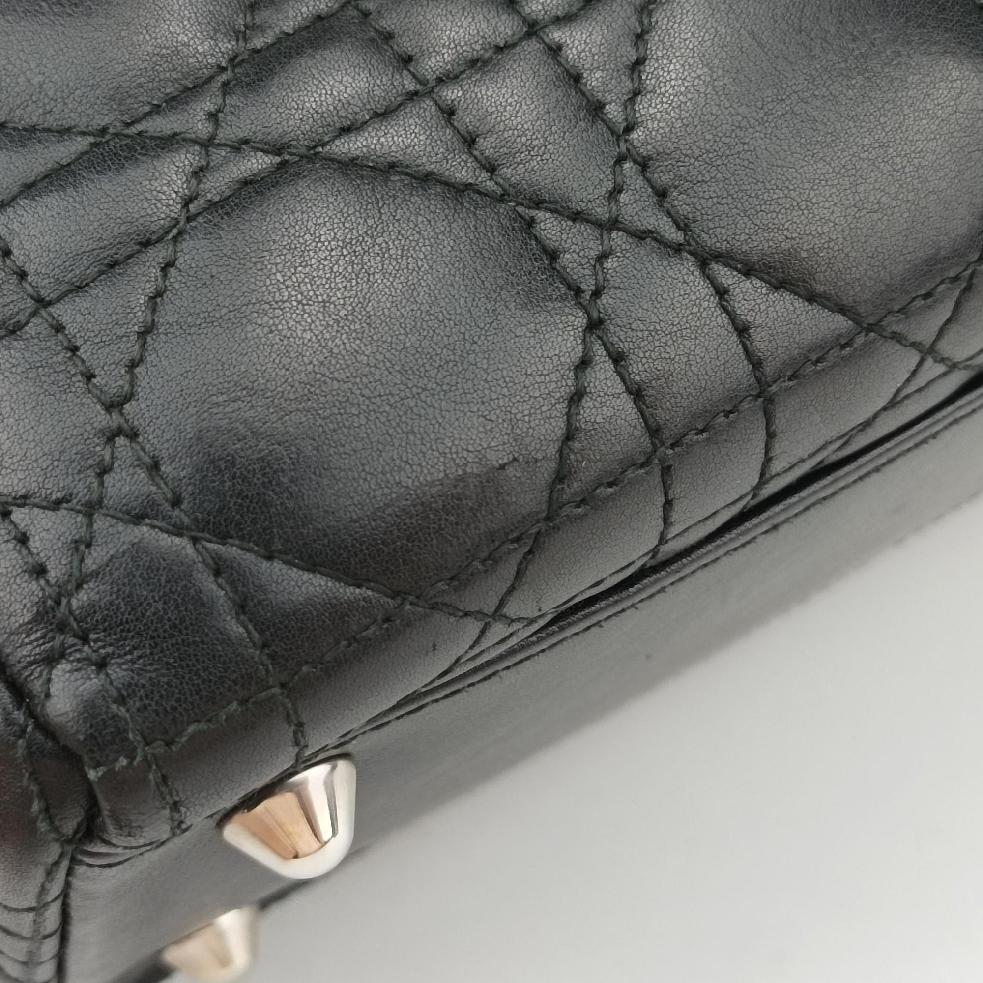 Pre-owned Christian Dior Lady Dior Black lambskin  shoulderbag | stylenewstar