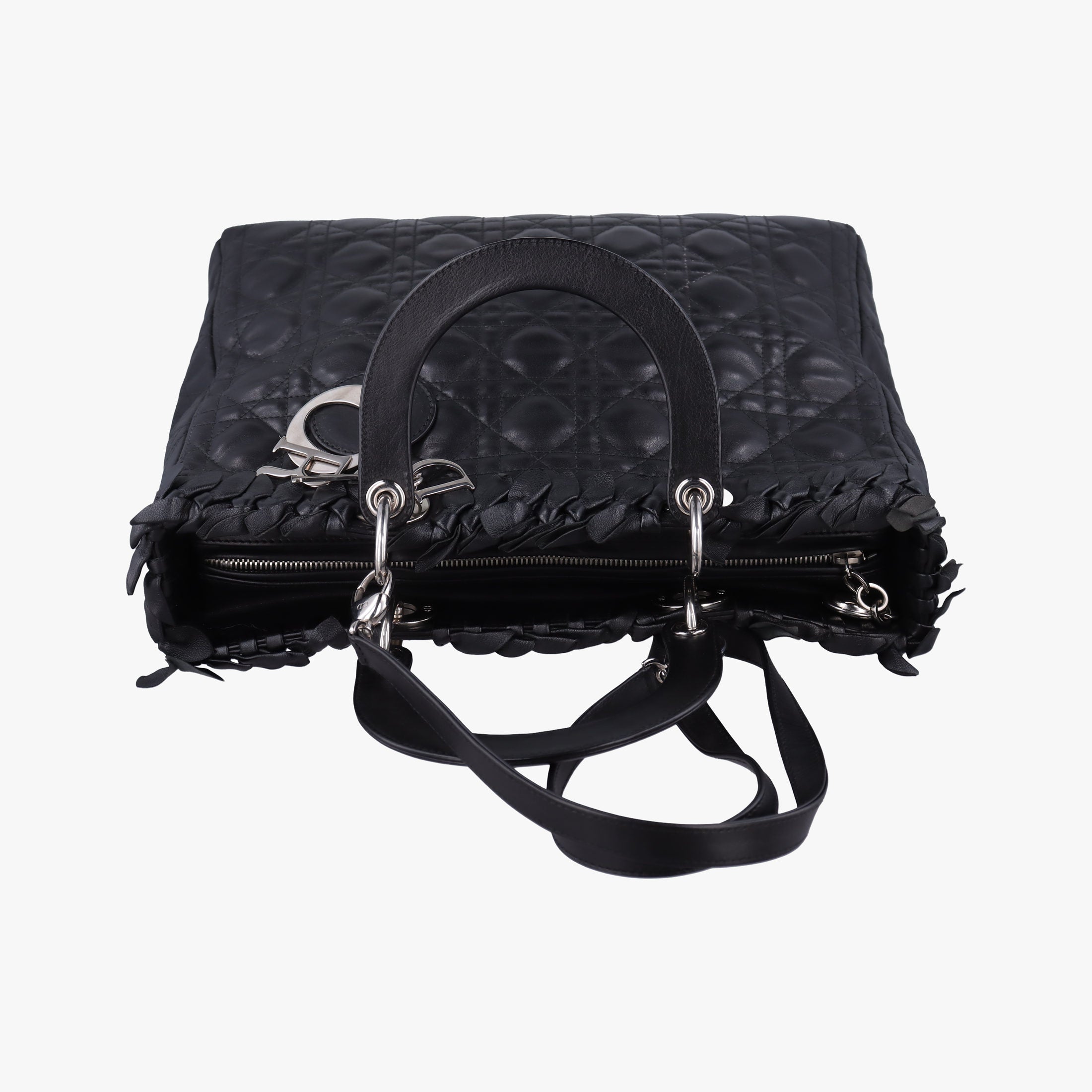Pre-owned Christian Dior Lady Dior Black lambskin  shoulderbag | stylenewstar