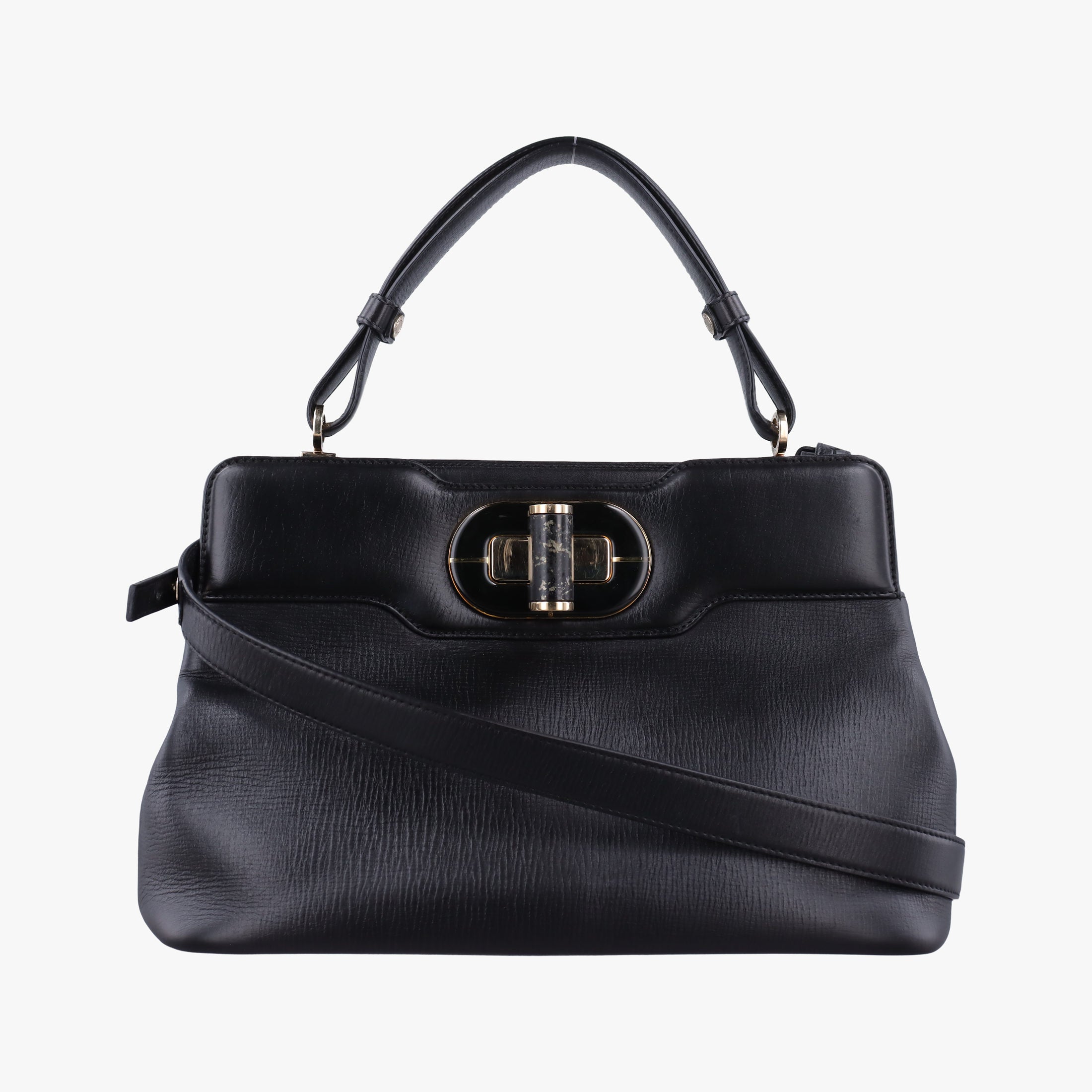 Pre-owned Bvlgari Isabella Rossellini Black Leather  shoulderbag | stylenewstar
