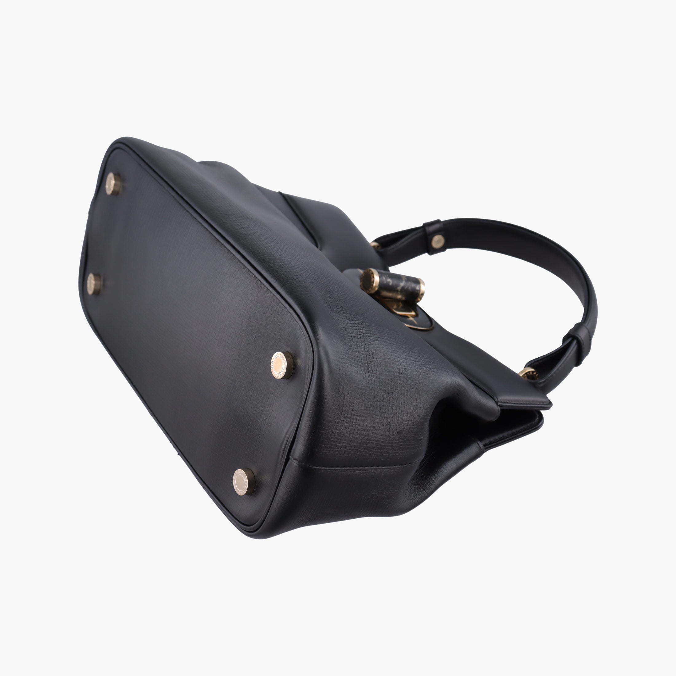 Pre-owned Bvlgari Isabella Rossellini Black Leather  shoulderbag | stylenewstar