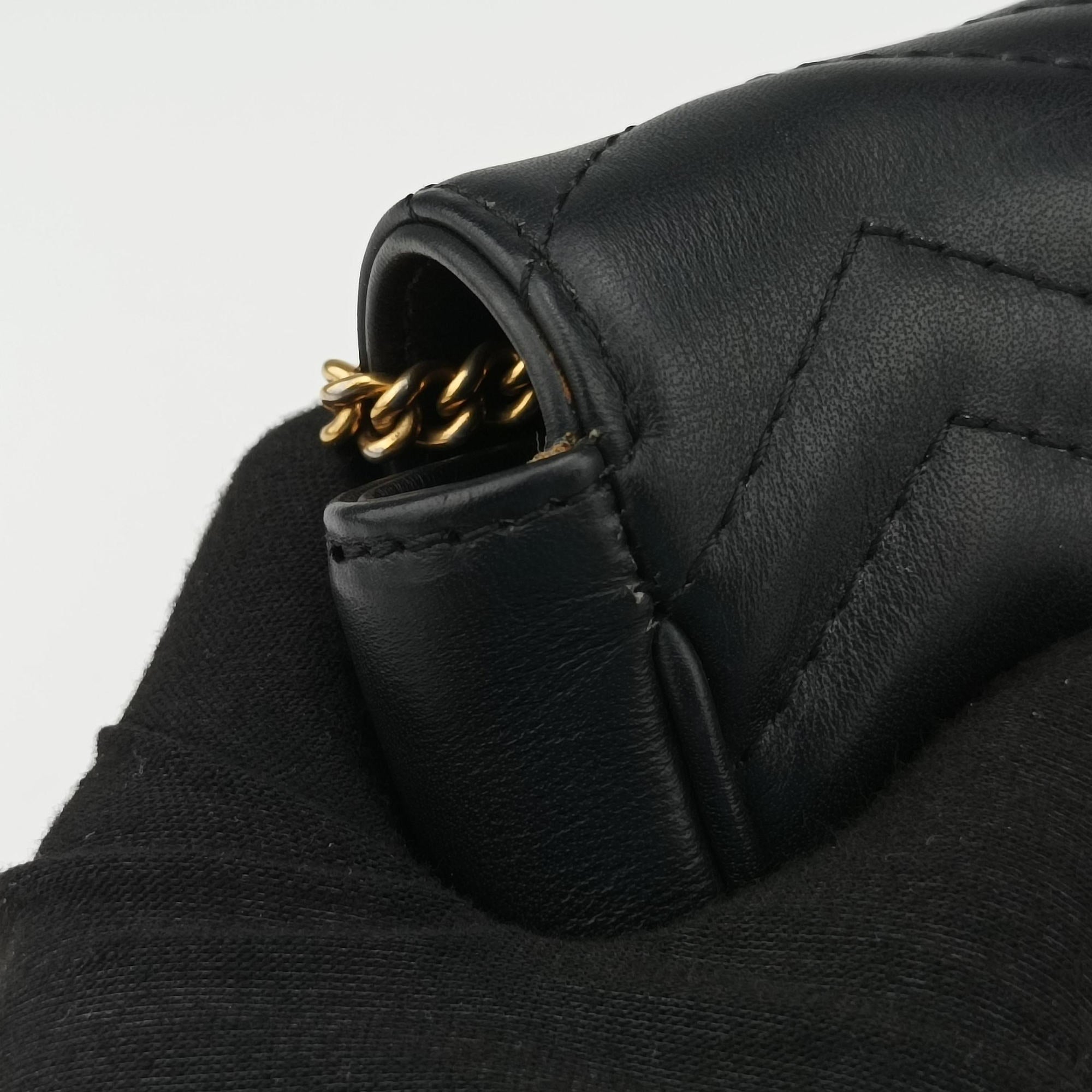 Pre-owned Gucci GG Marmont Black Leather 476433 shoulderbag | stylenewstar