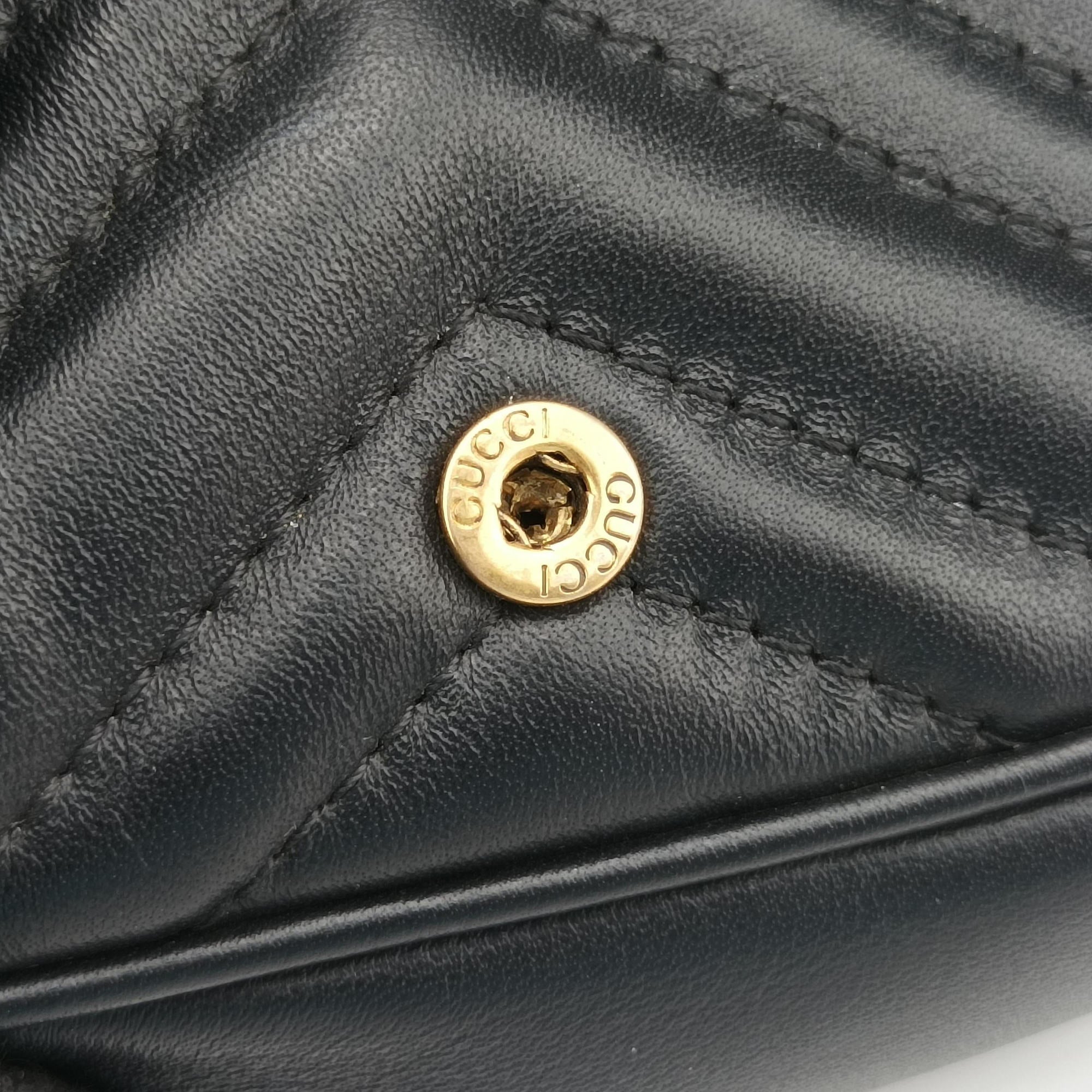 Pre-owned Gucci GG Marmont Black Leather 476433 shoulderbag | stylenewstar