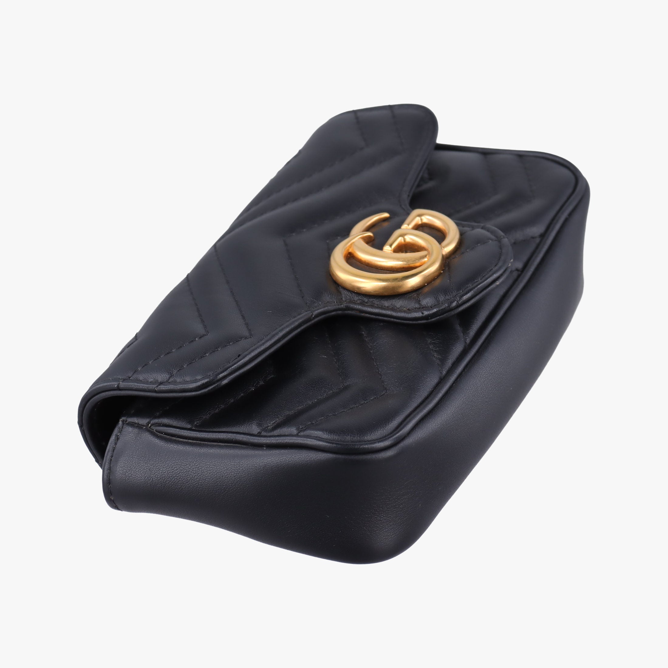 Pre-owned Gucci GG Marmont Black Leather 476433 shoulderbag | stylenewstar
