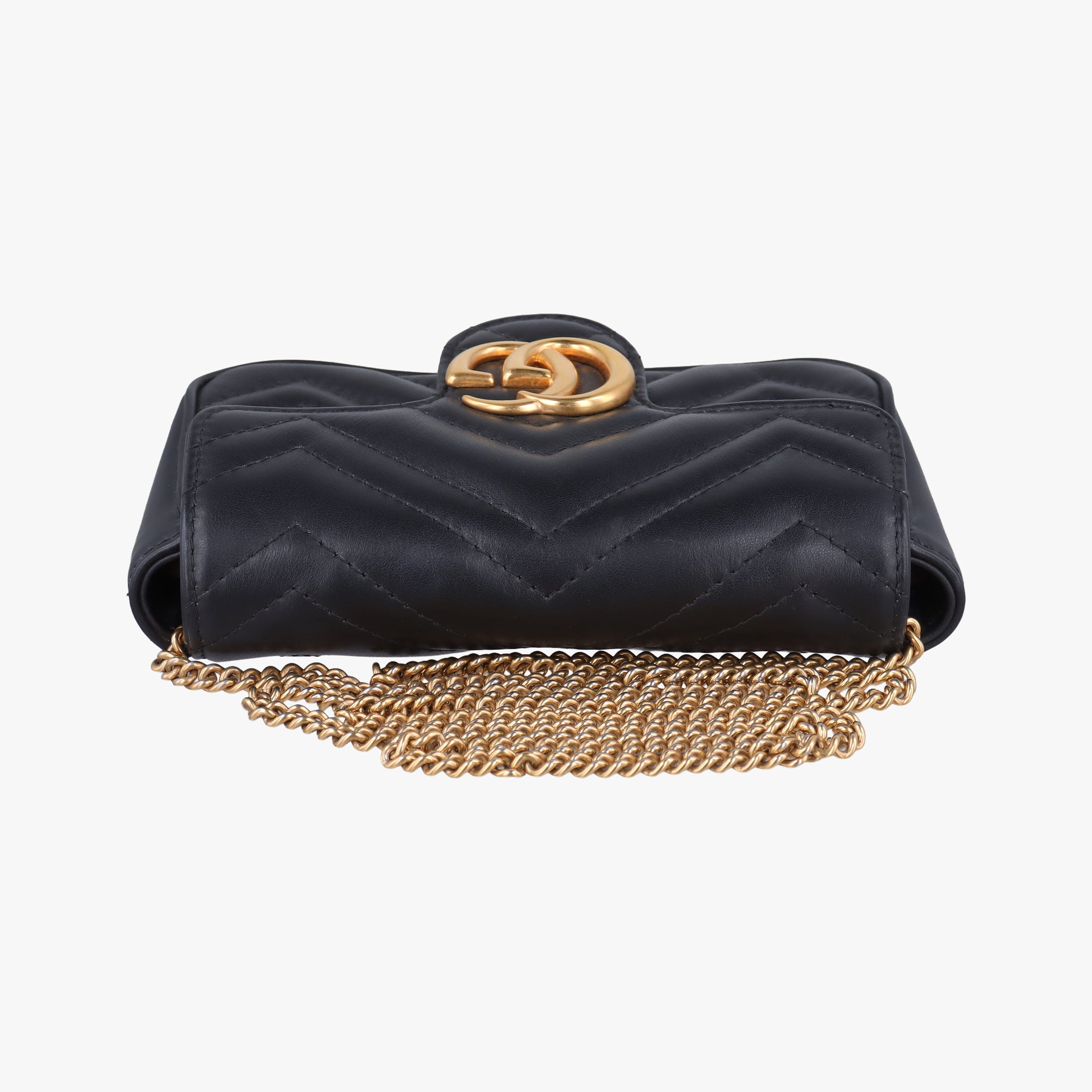 Pre-owned Gucci GG Marmont Black Leather 476433 shoulderbag | stylenewstar