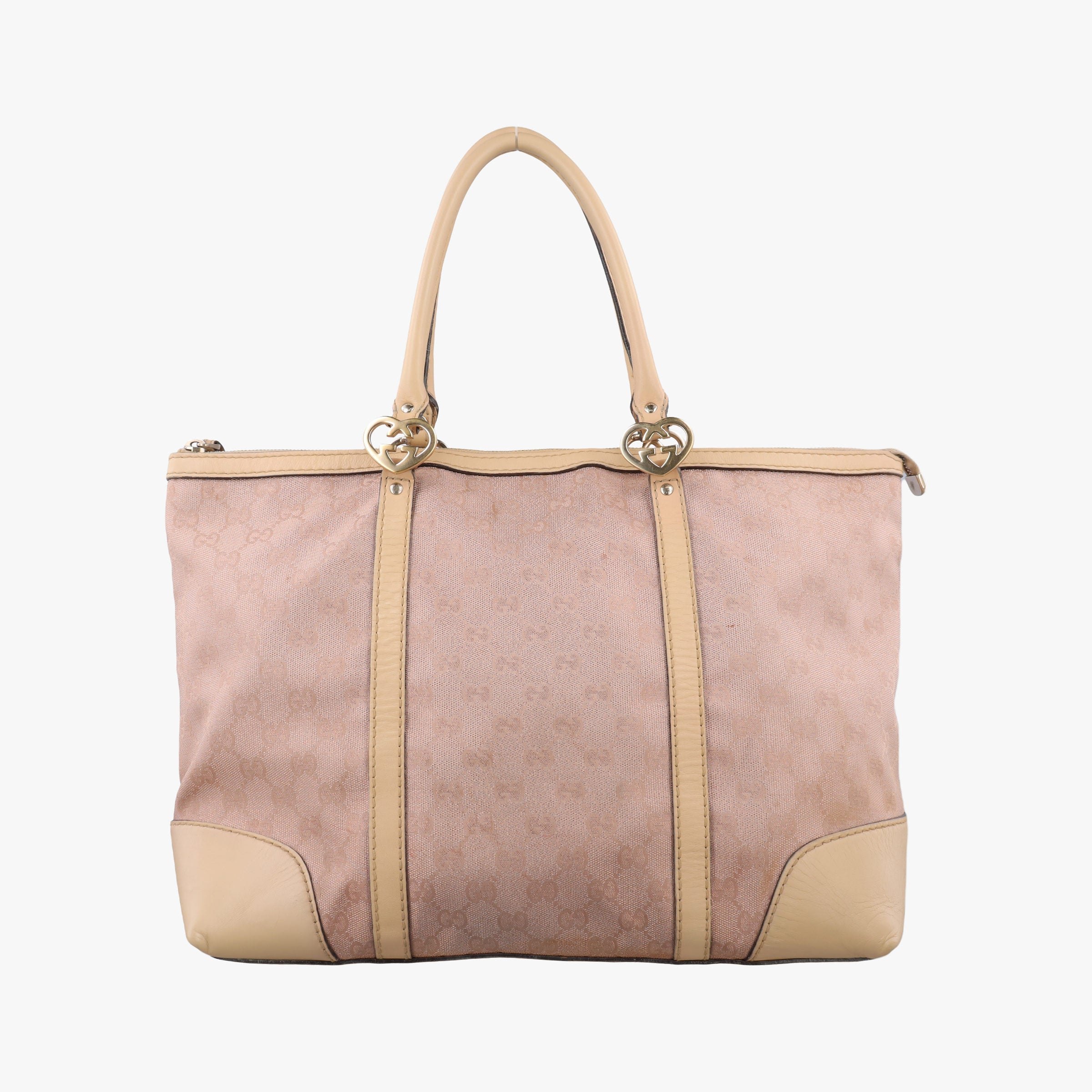 Pre-owned Gucci Lovely Pink Canvas×Leather 257068 shoulderbag | stylenewstar