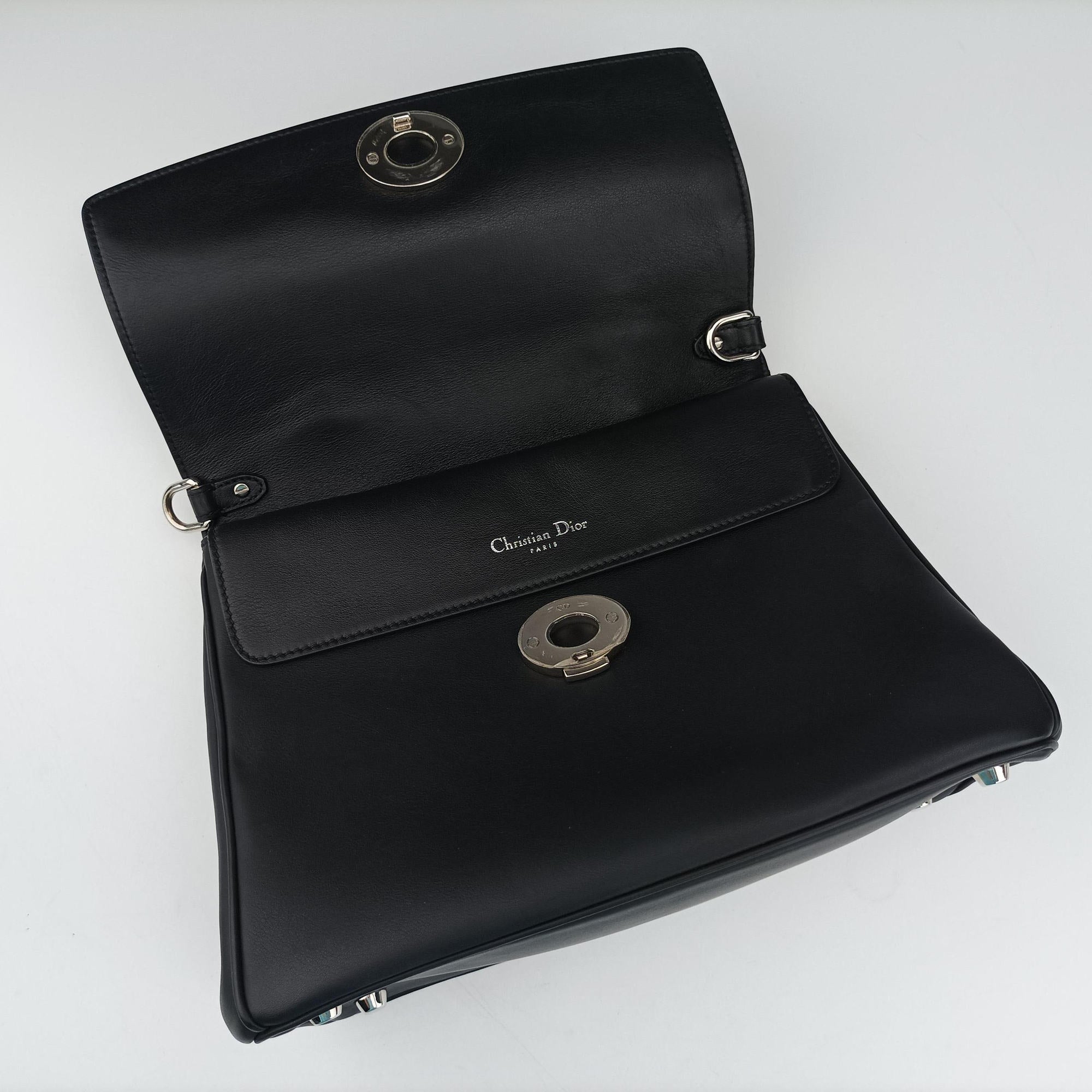 Pre-owned Christian Dior Be Dior Black × Rose Red Leather  shoulderbag | stylenewstar