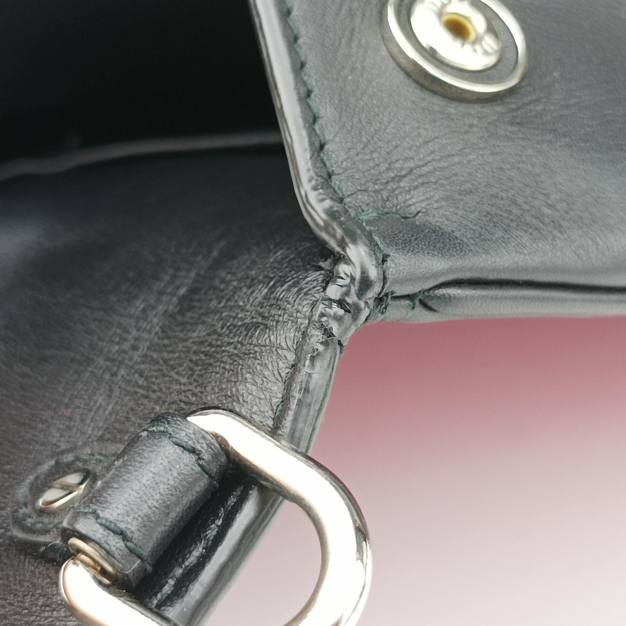 Pre-owned Christian Dior Be Dior Black × Rose Red Leather  shoulderbag | stylenewstar